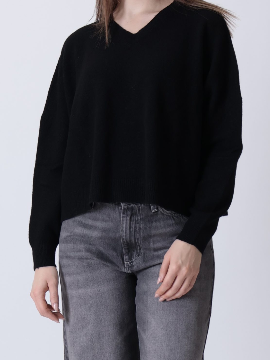 Maglione scollo V nero