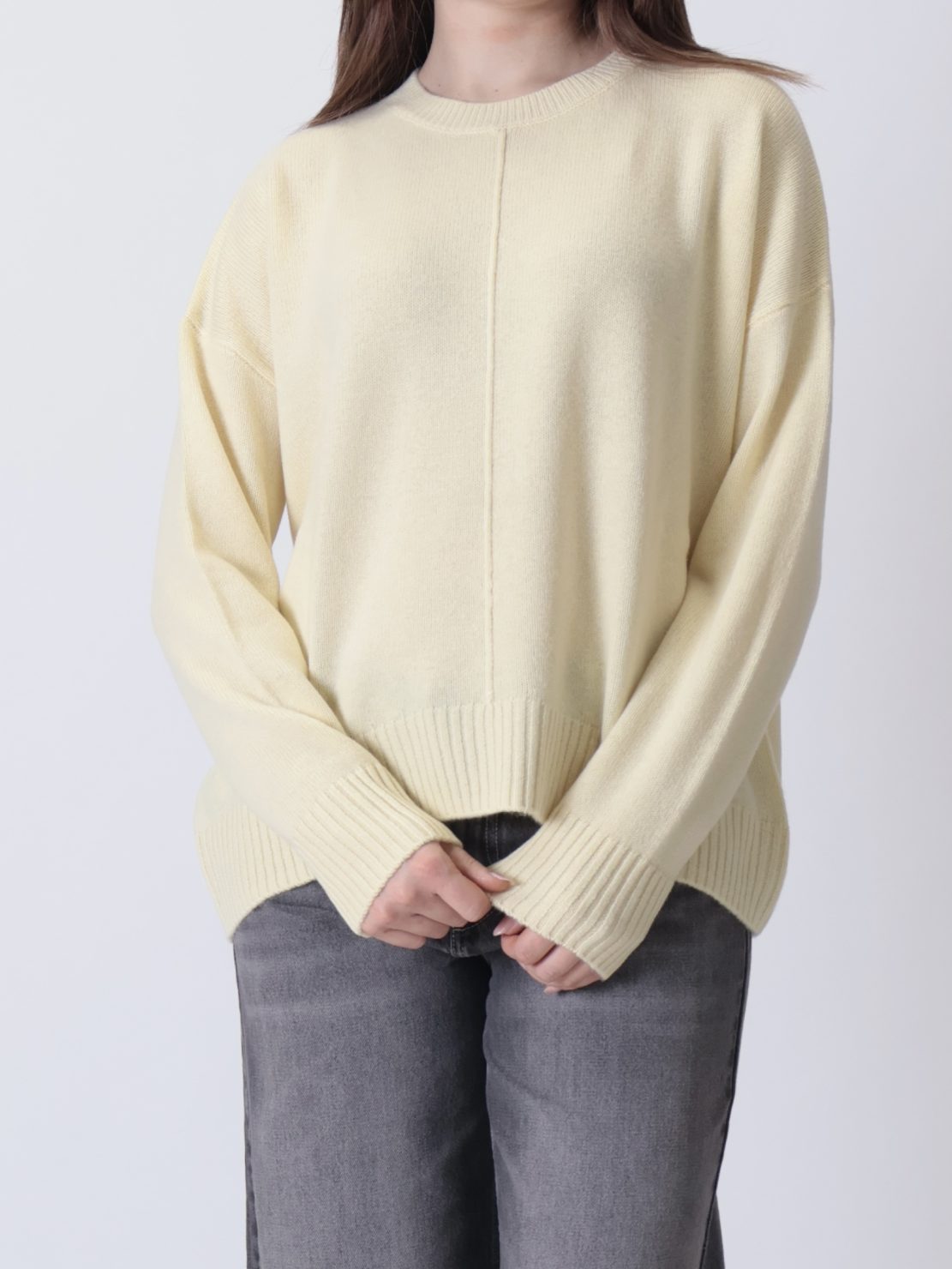 Maglione cucitura  over spalla scesa giallo