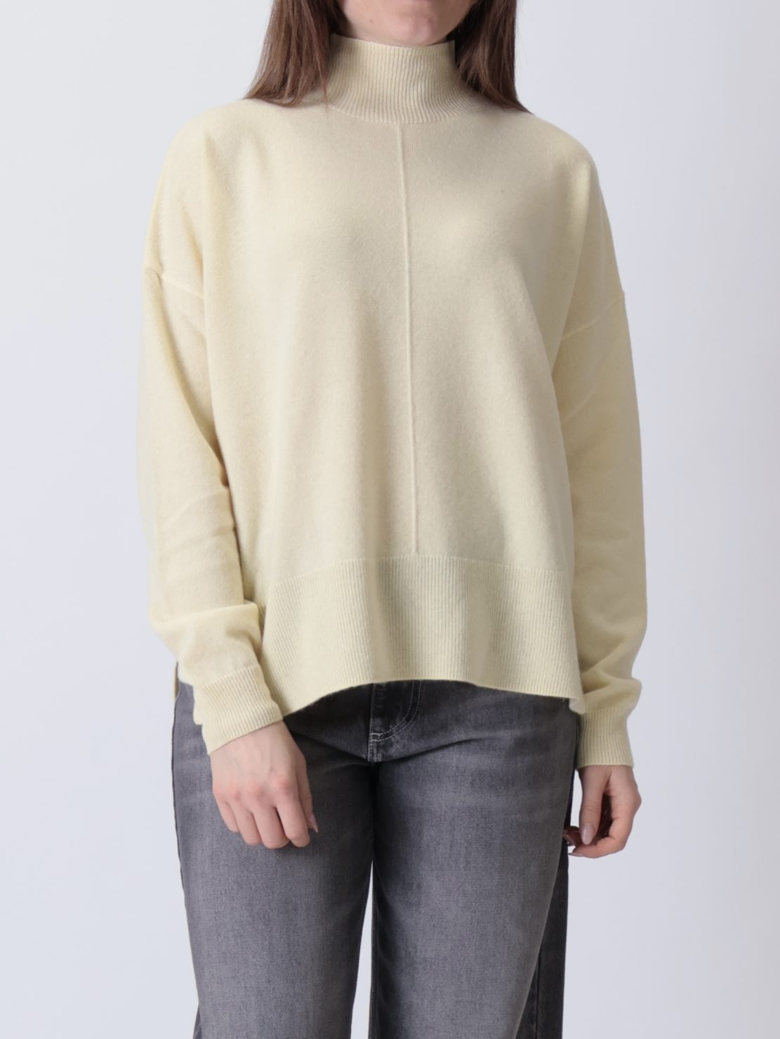 Maglione riga rilievo giallo