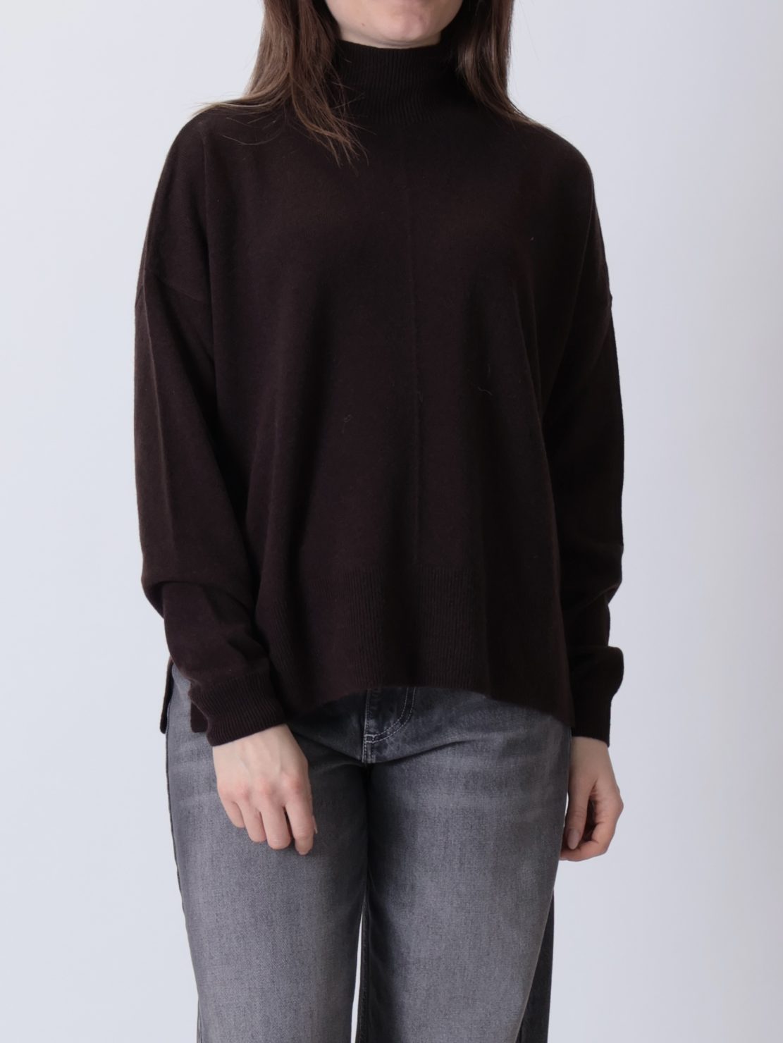 Maglione riga rilievo moro