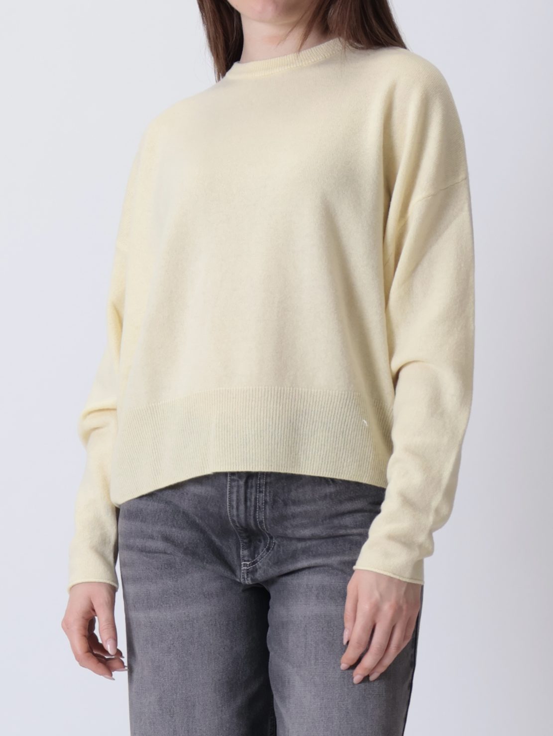 Maglione  over spalla scesa giallo