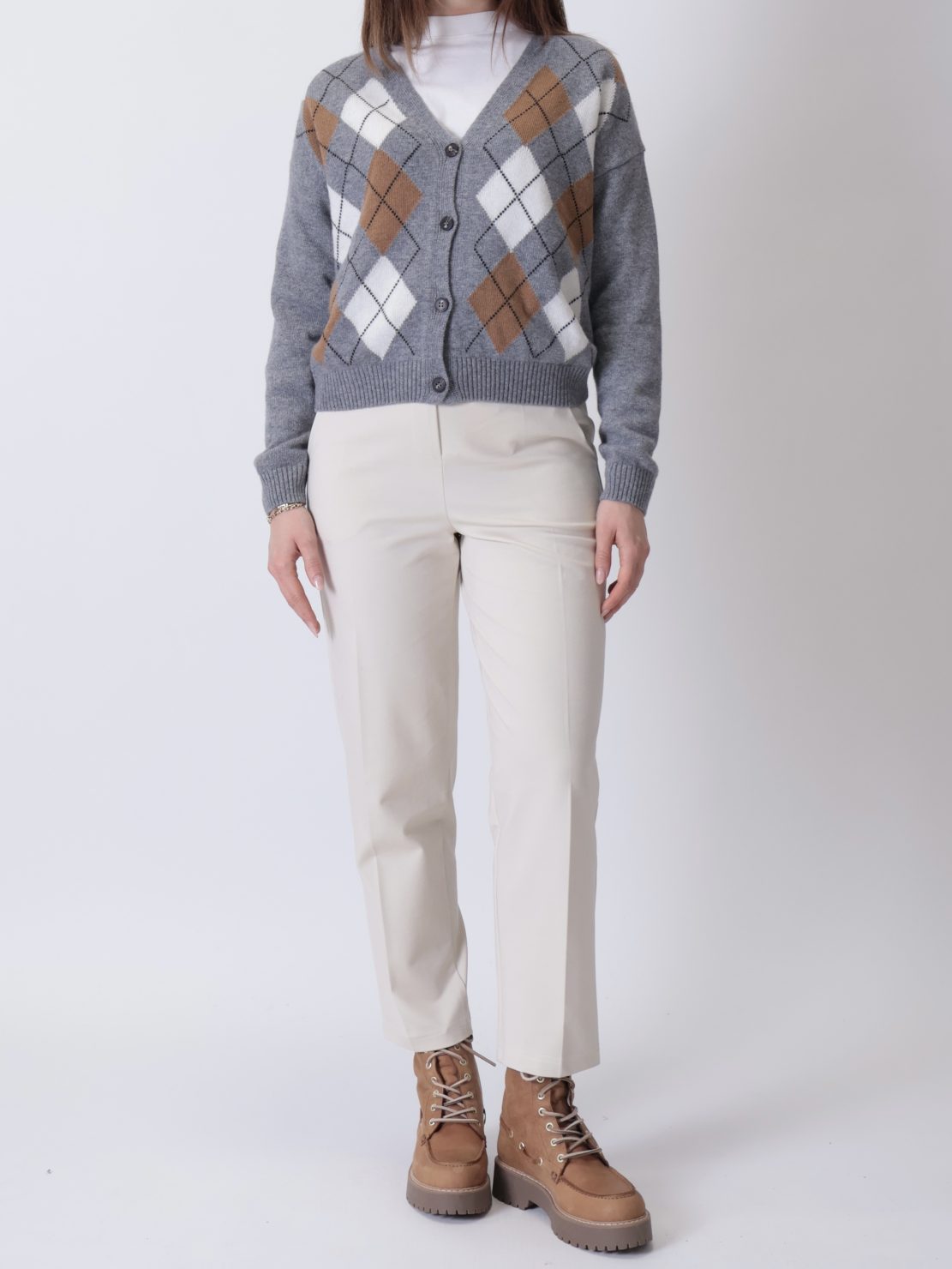 Pantaone carrot fit punto milano panna