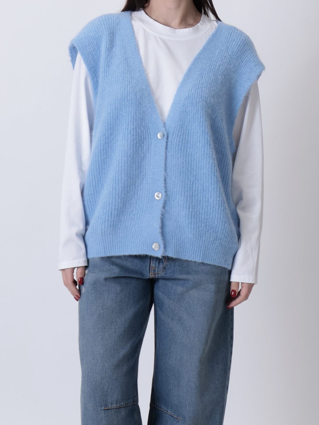 Gilet alpaca azzurro