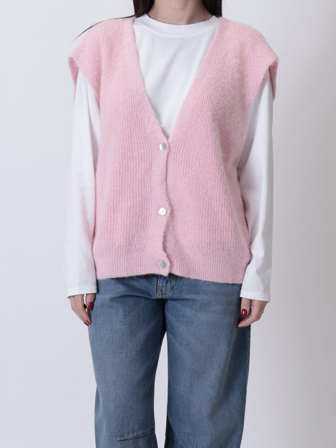 Gilet alpaca rosa