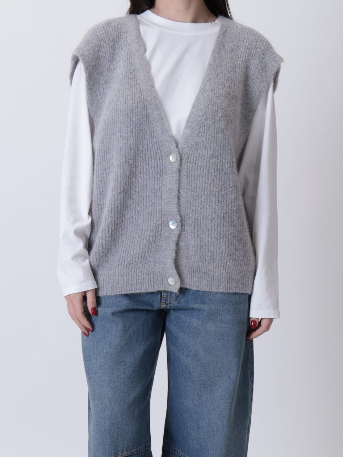 Gilet alpaca  grigio