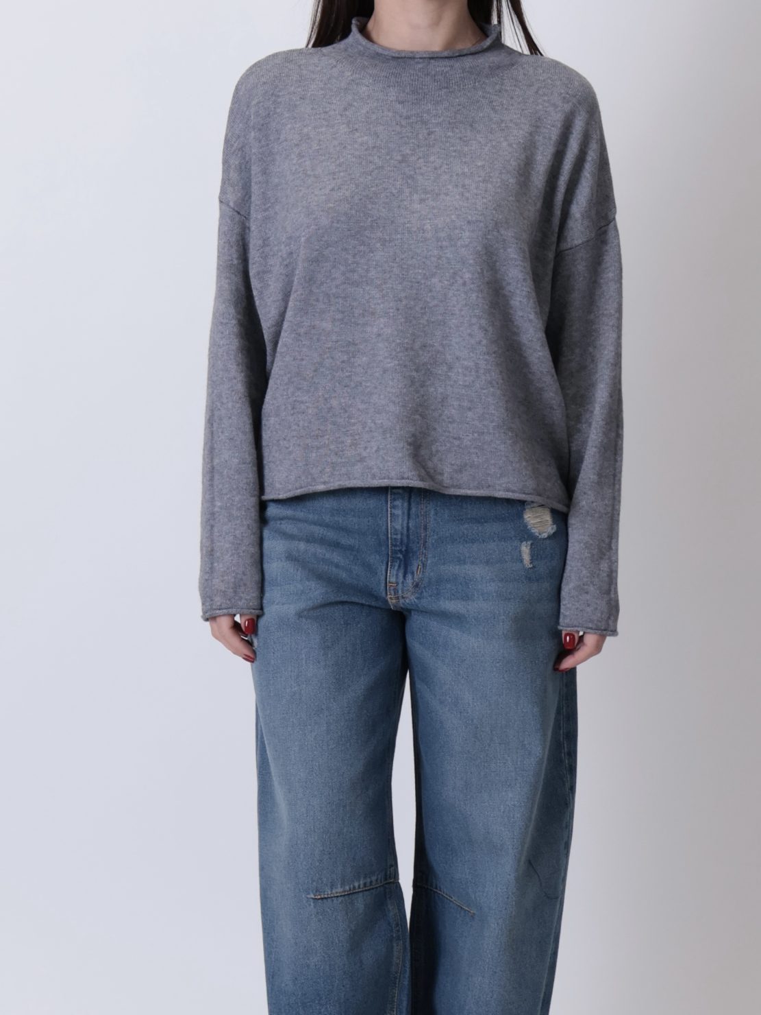 Maglione paricollo grigio