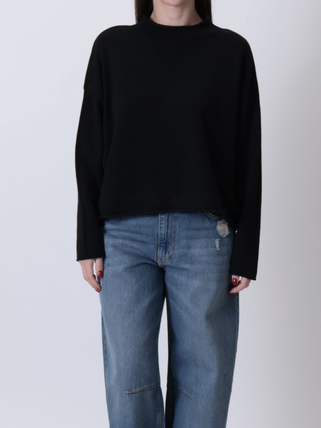 Maglione paricollo nero