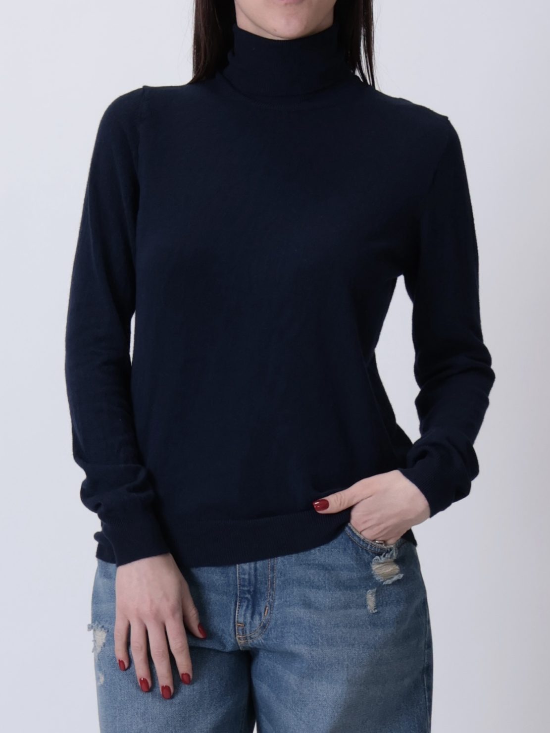 Maglioncino collo alto blu