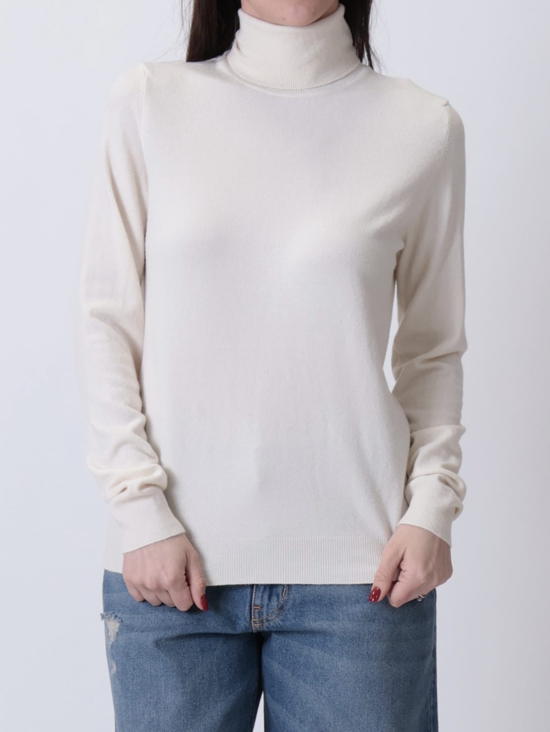 Maglioncino collo alto burro