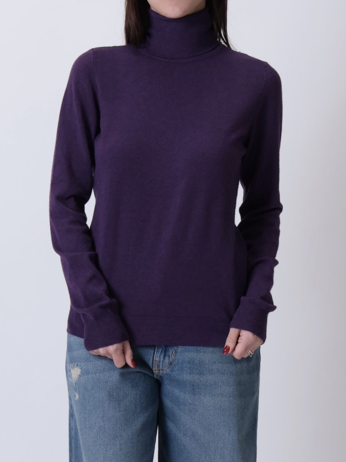Maglioncino collo alto viola