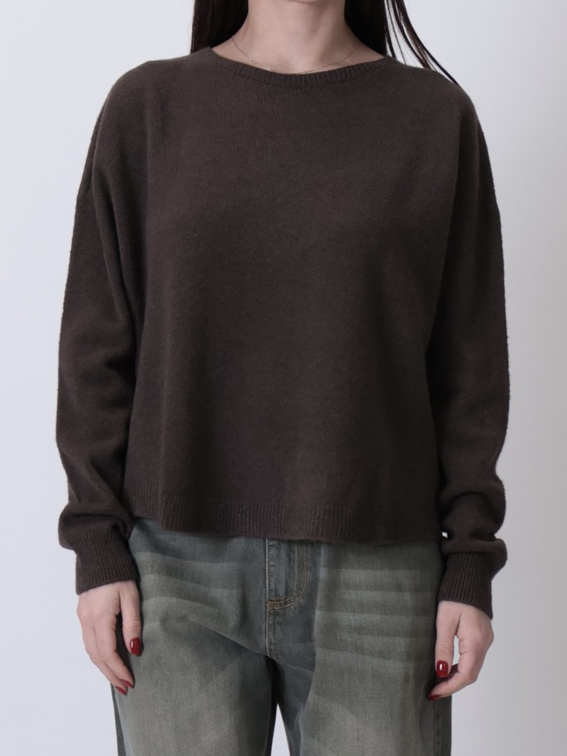 Pullover girocollo cacao