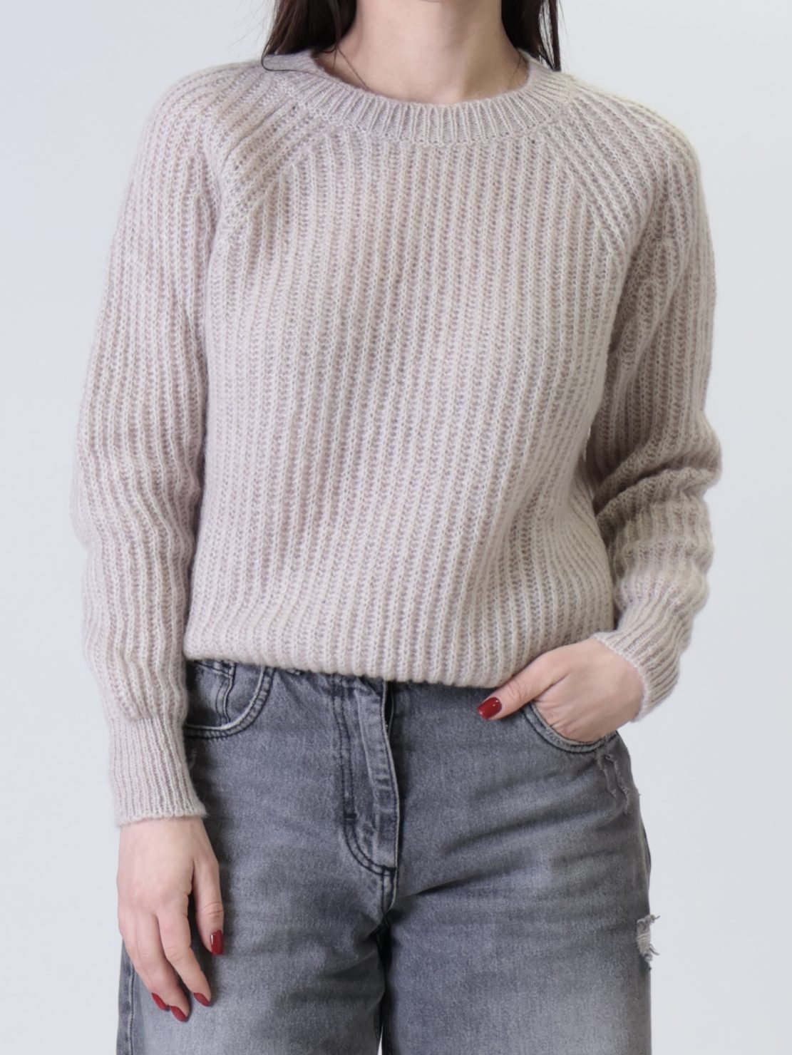 Pullover girocollo mohair casha