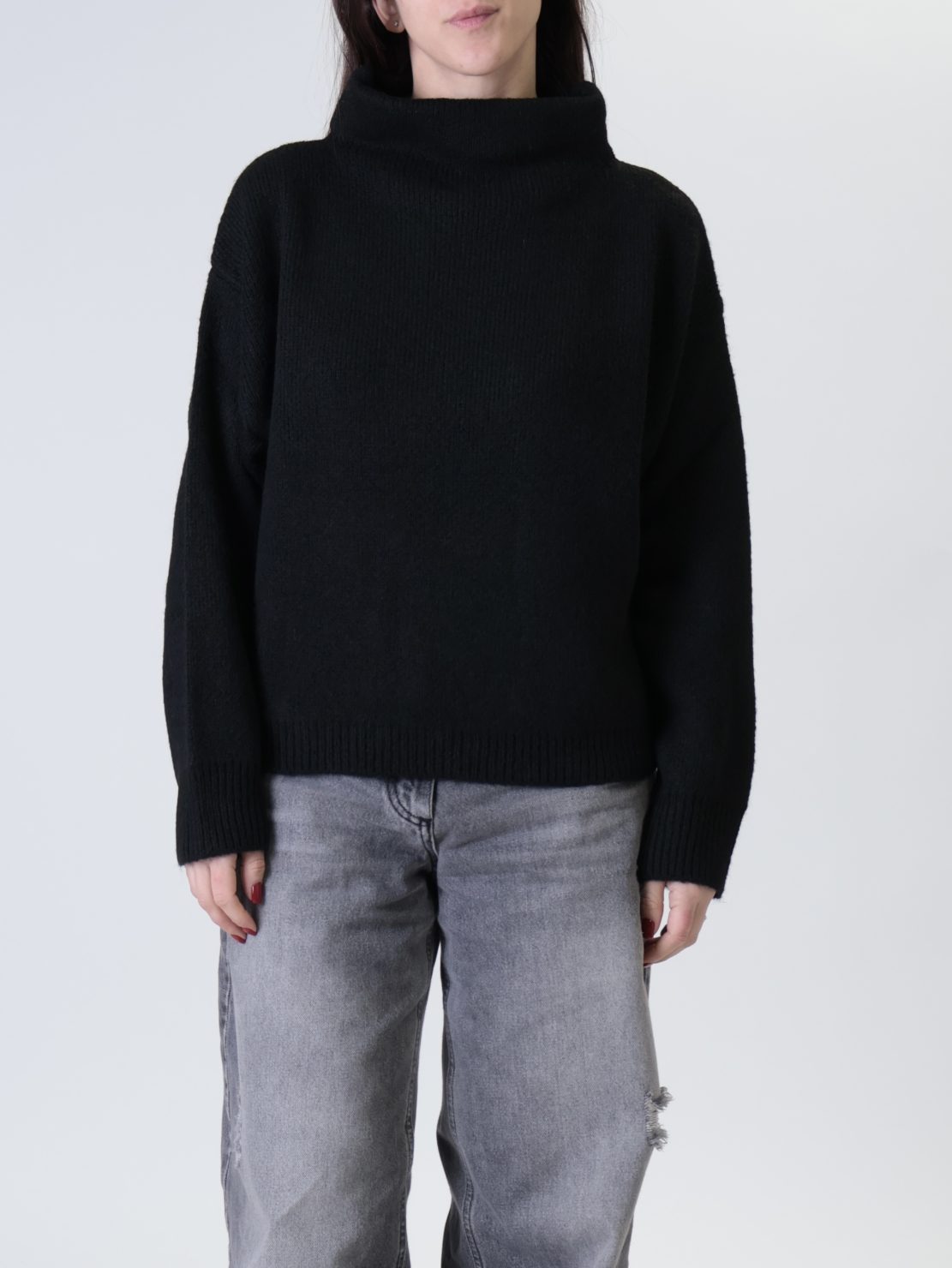 Maglione mezzo collo nero