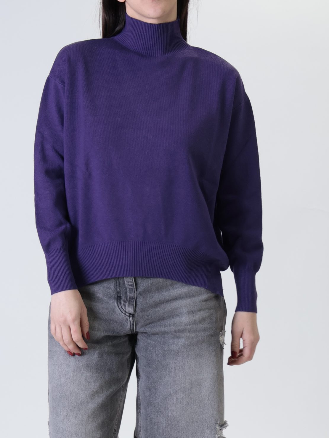 Maglioncino collo cratere viola