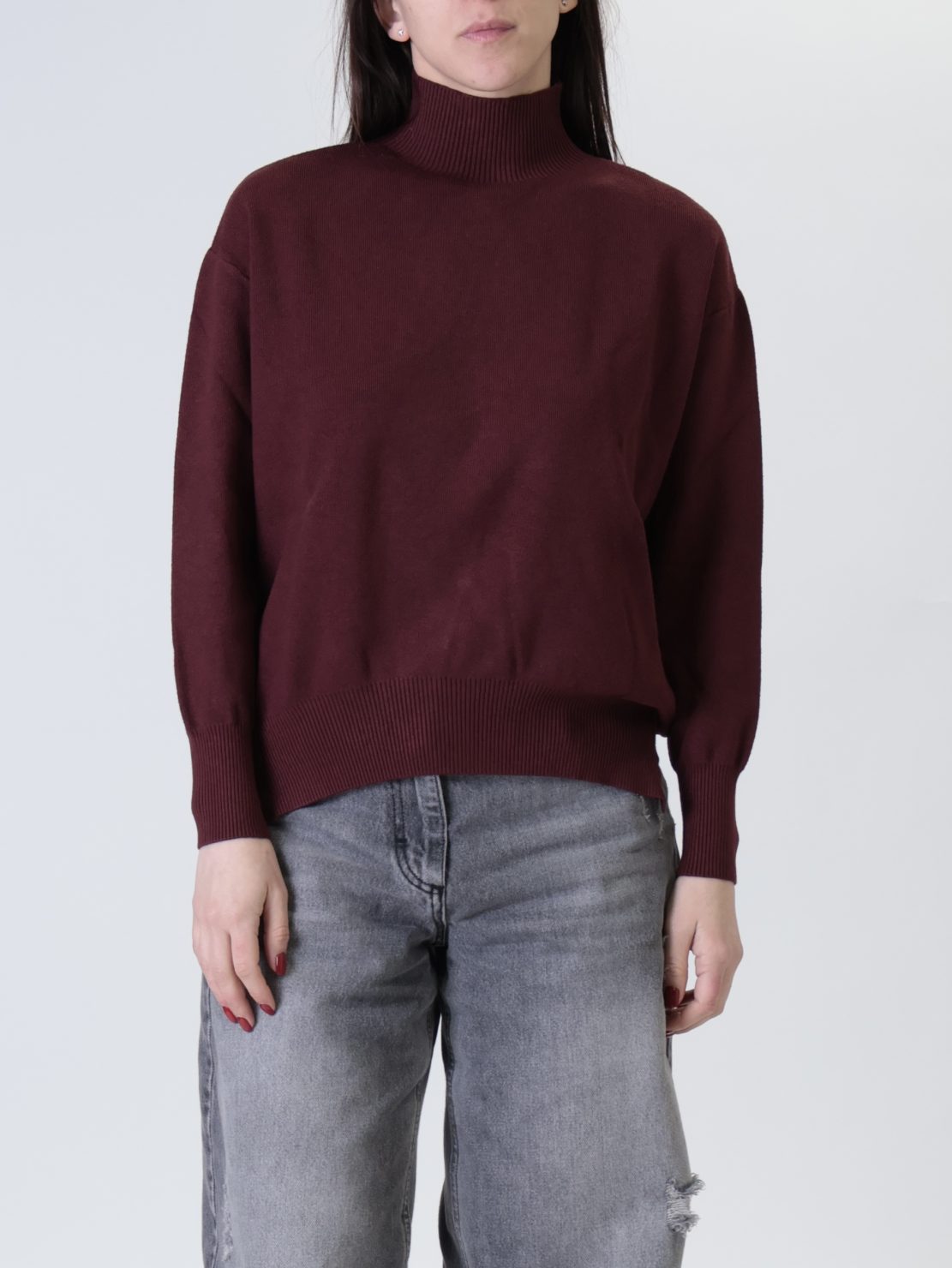 Maglioncino collo cratere bordeaux