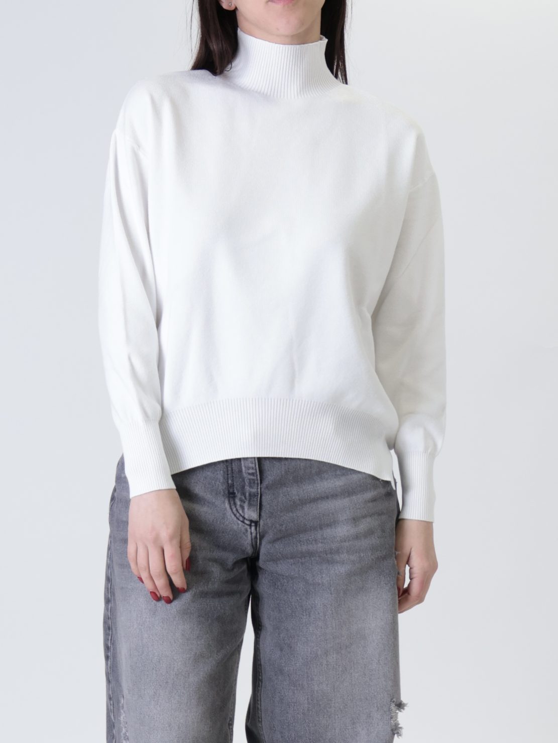 Maglioncino collo cratere bianco