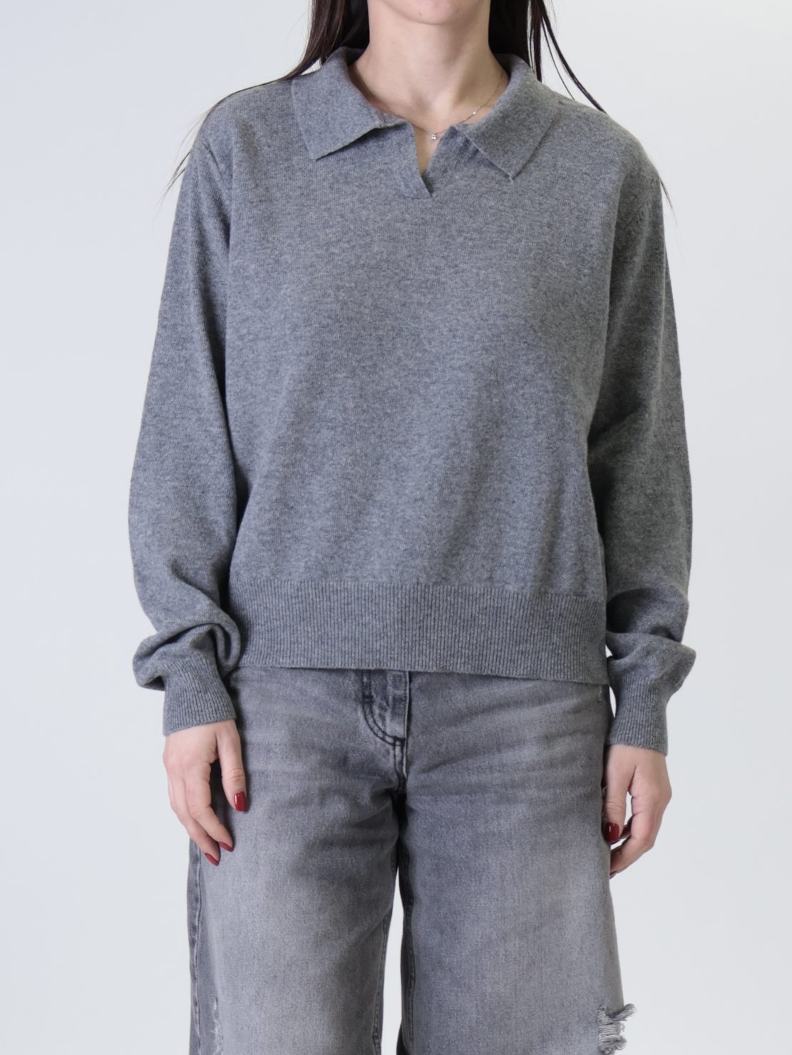 Polo 80% lana grigio