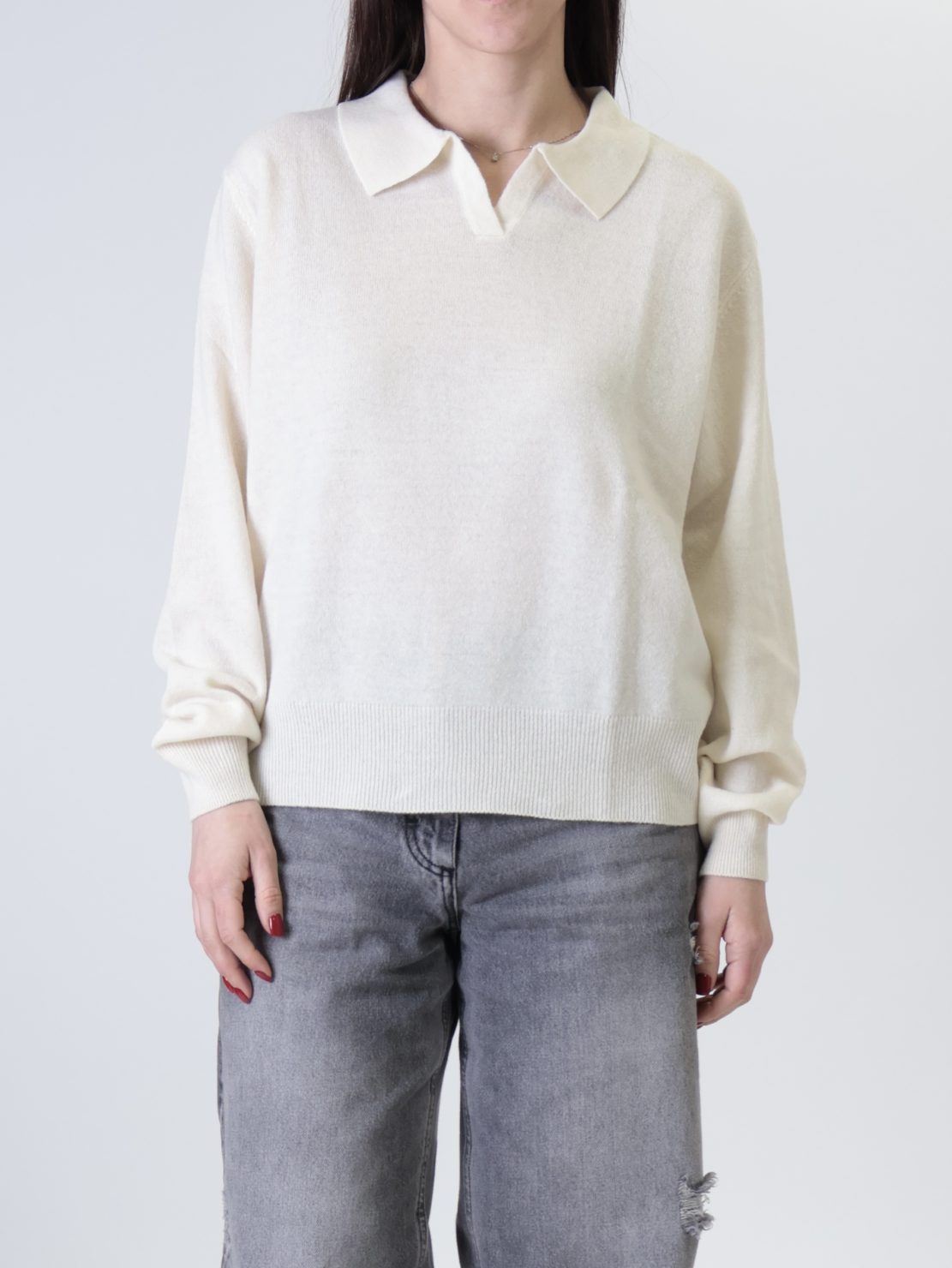 Polo 80% lana ecru