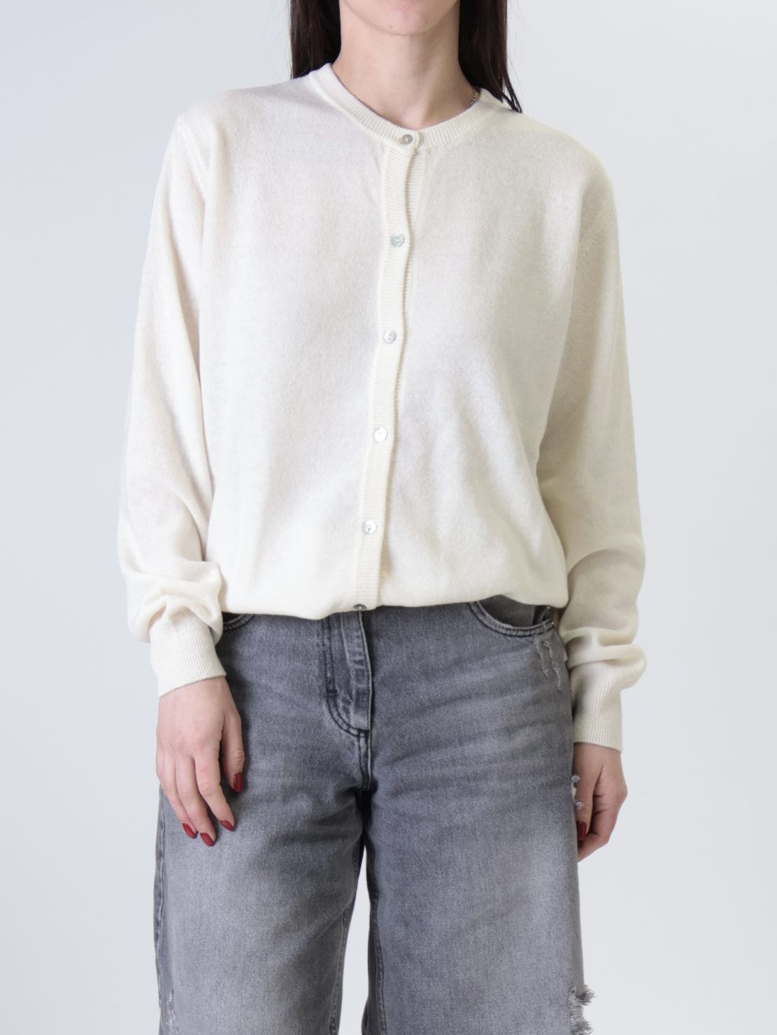 Golfino rebecchina 80% lana ecru