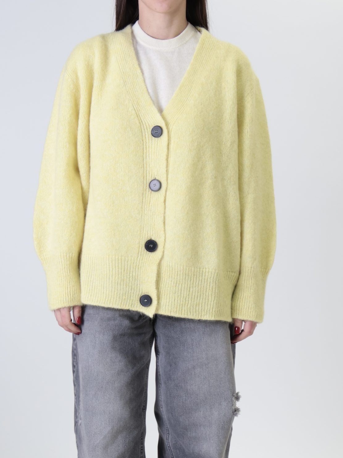 Cardigan ampio giallo