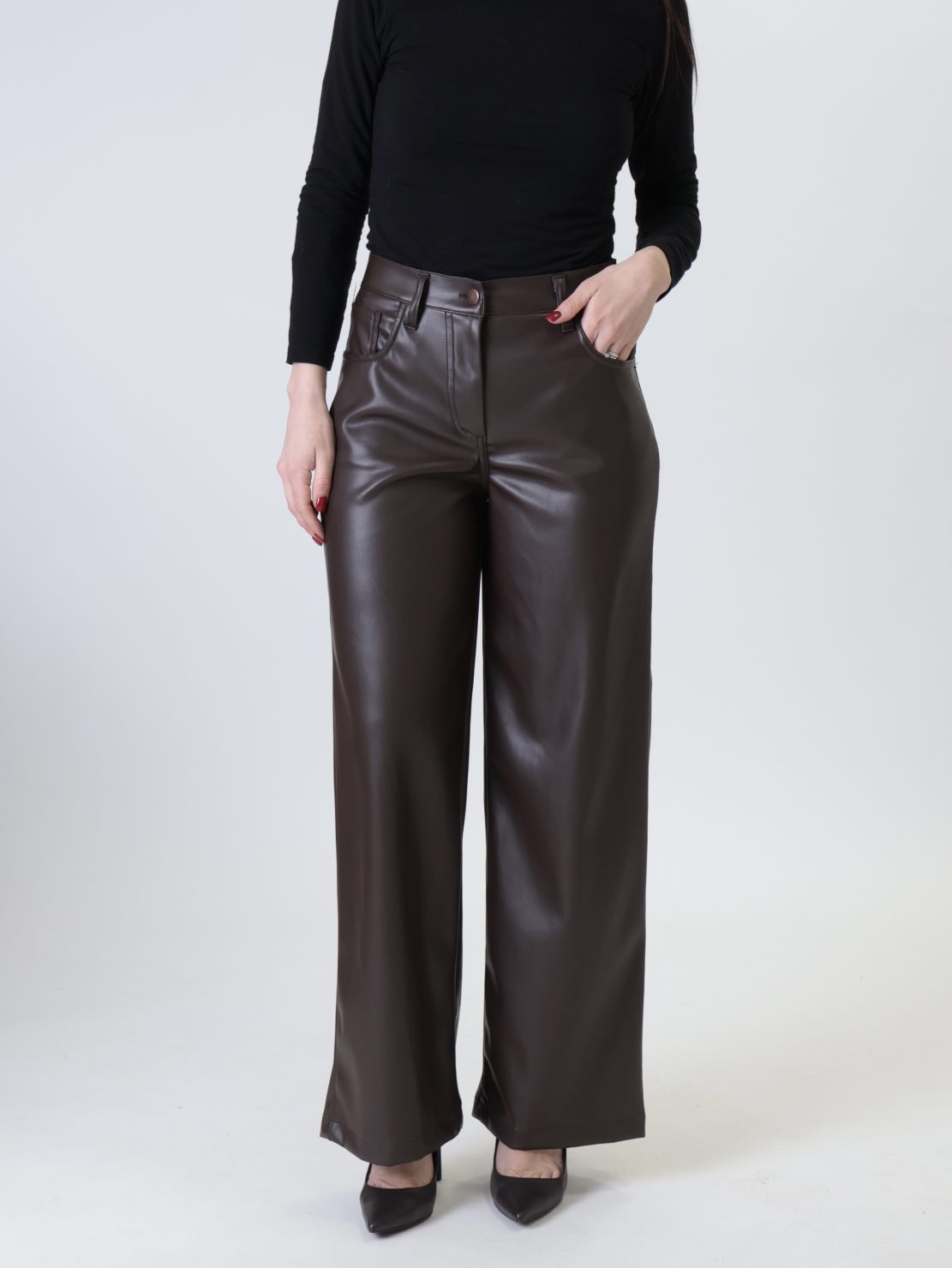 Pantalone ecopelle bella moro