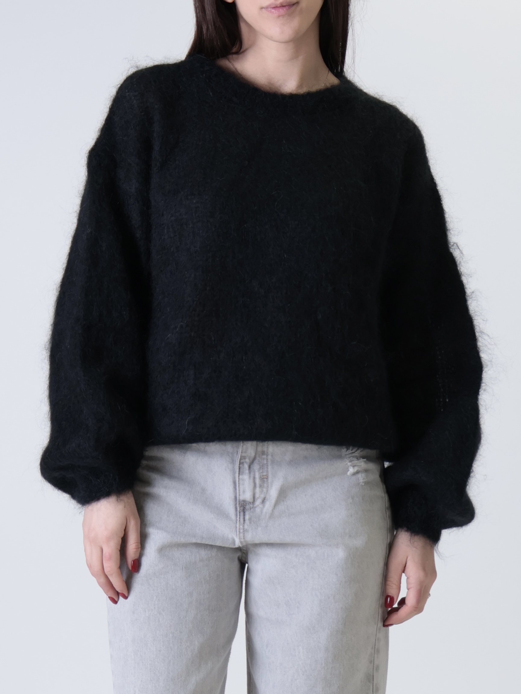 Maglione mohair nero