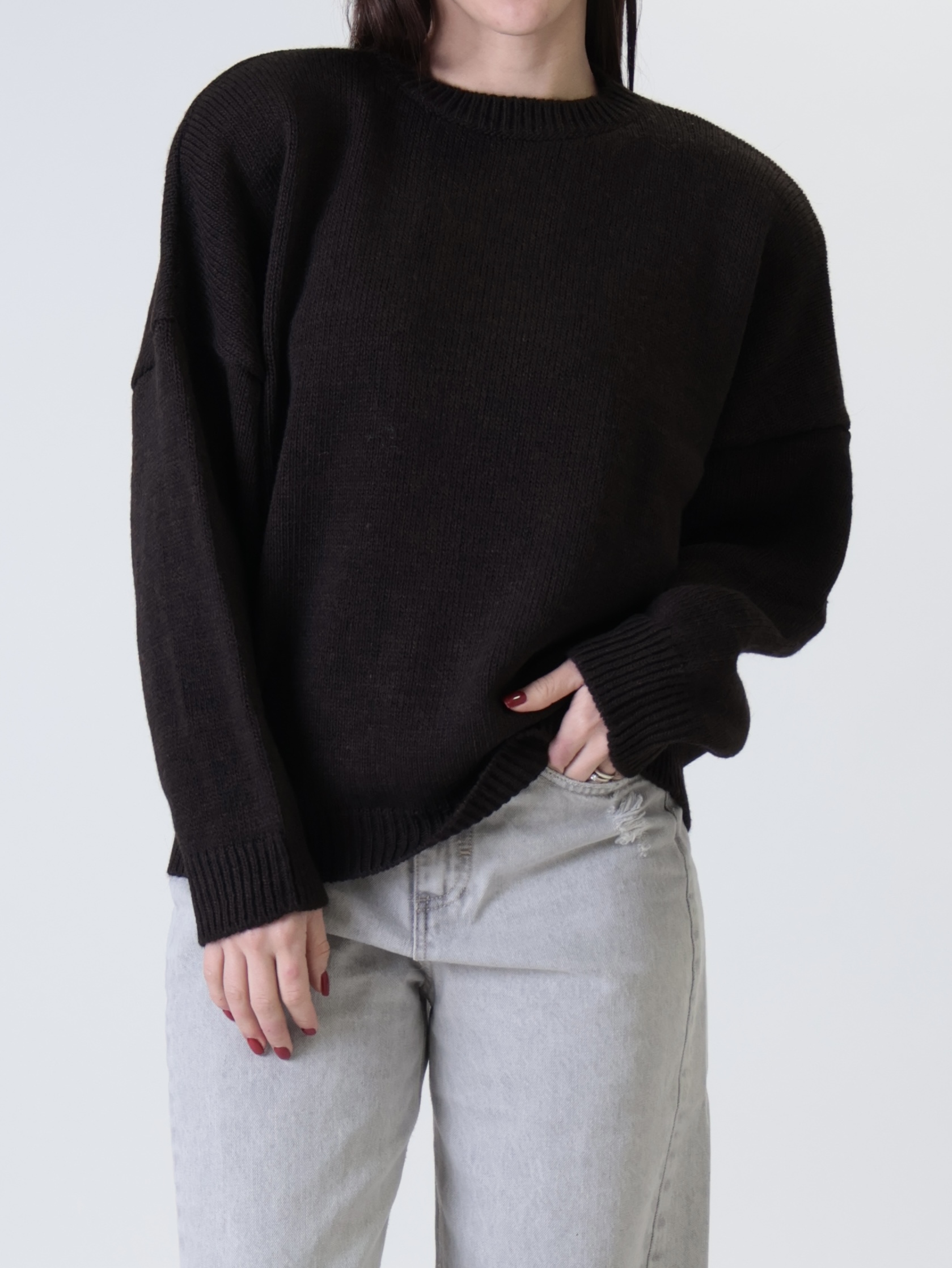 Pullover spalle imbottite over moro