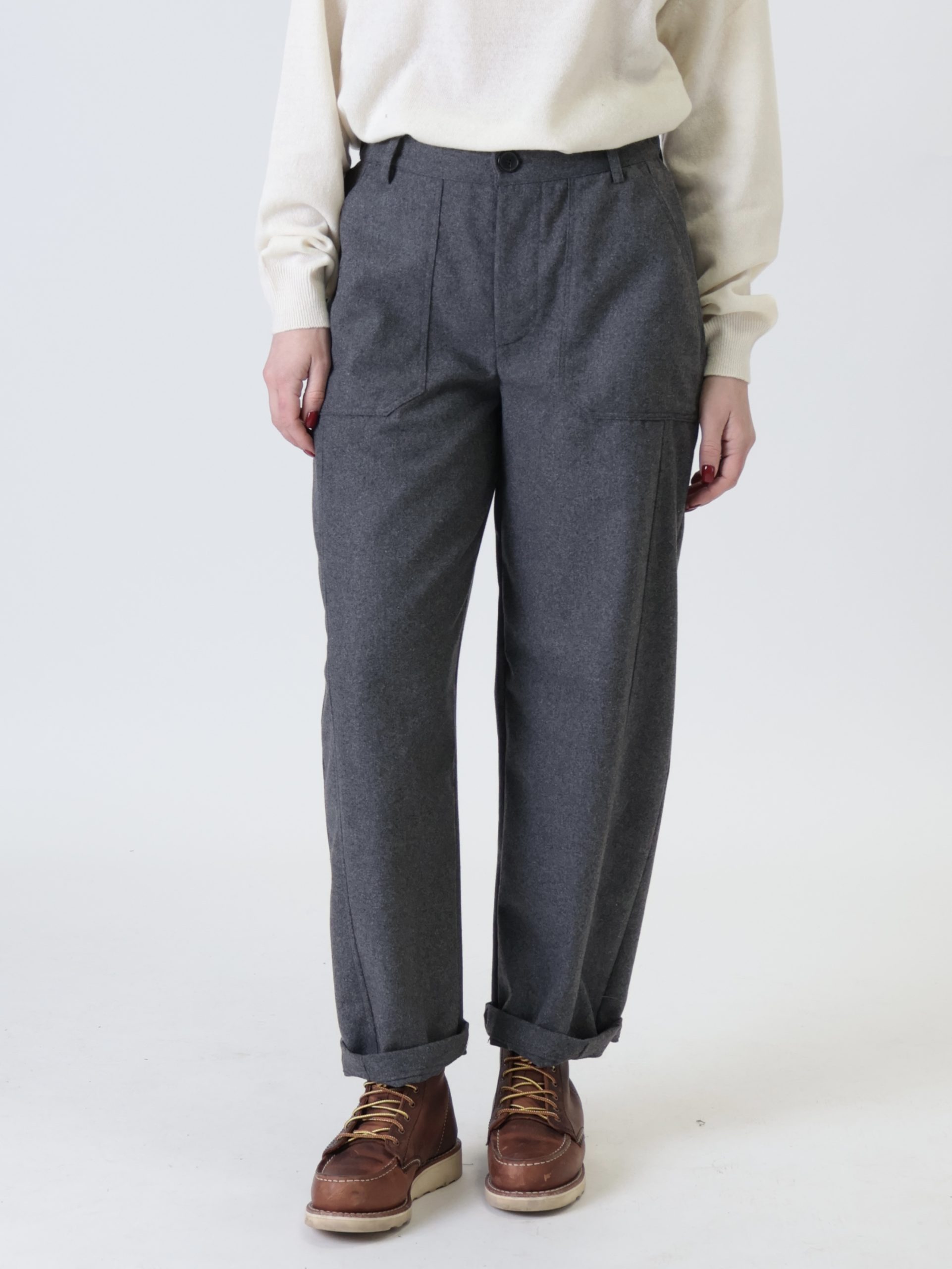 Pantalone flanella tasche antracite