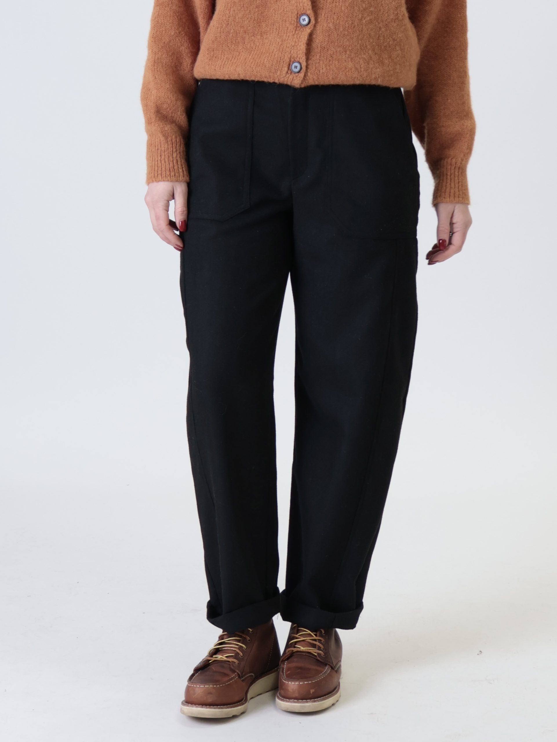 Pantalone flanella tasche nero