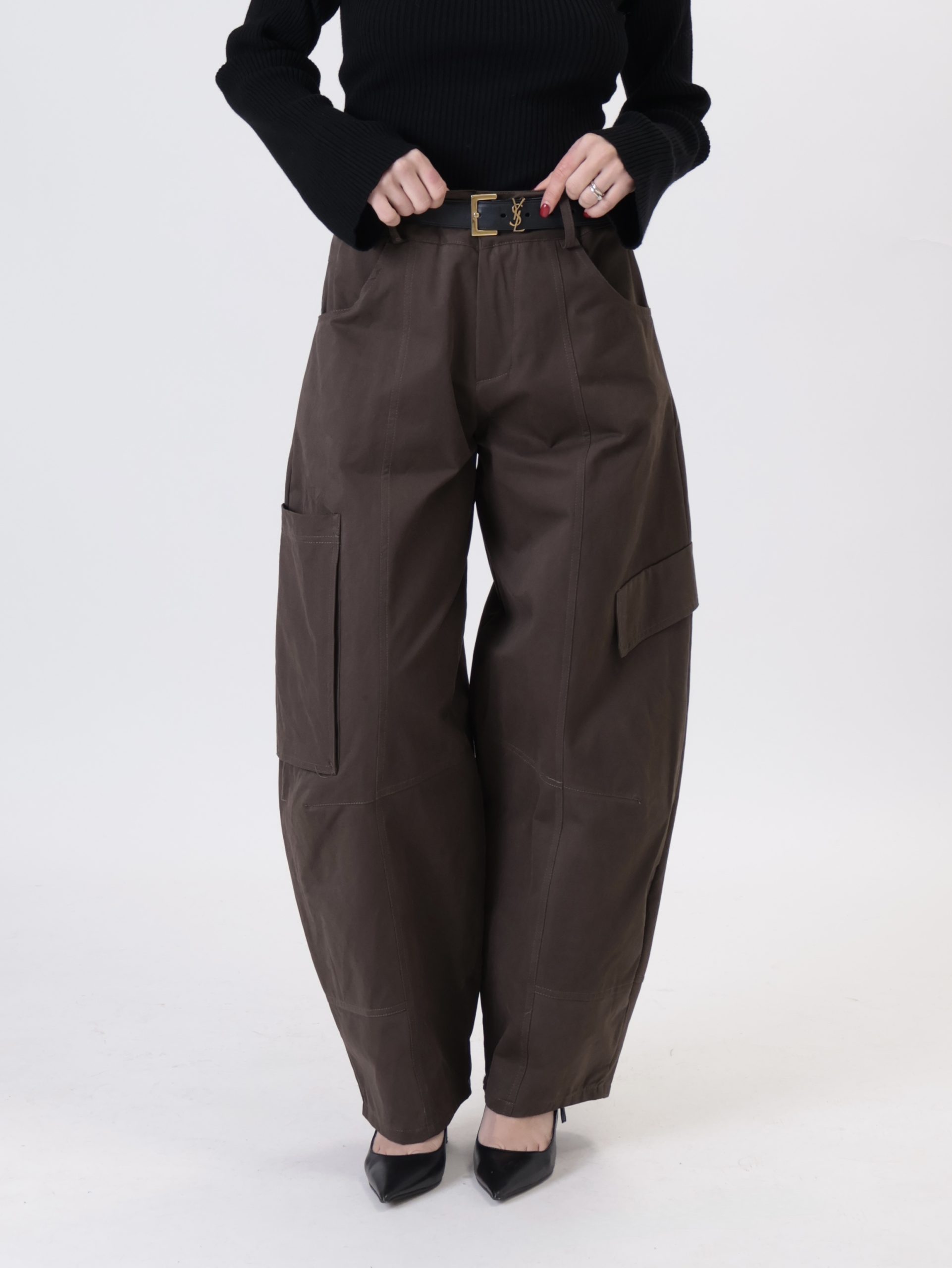 Pantalone Luna cargo over moro