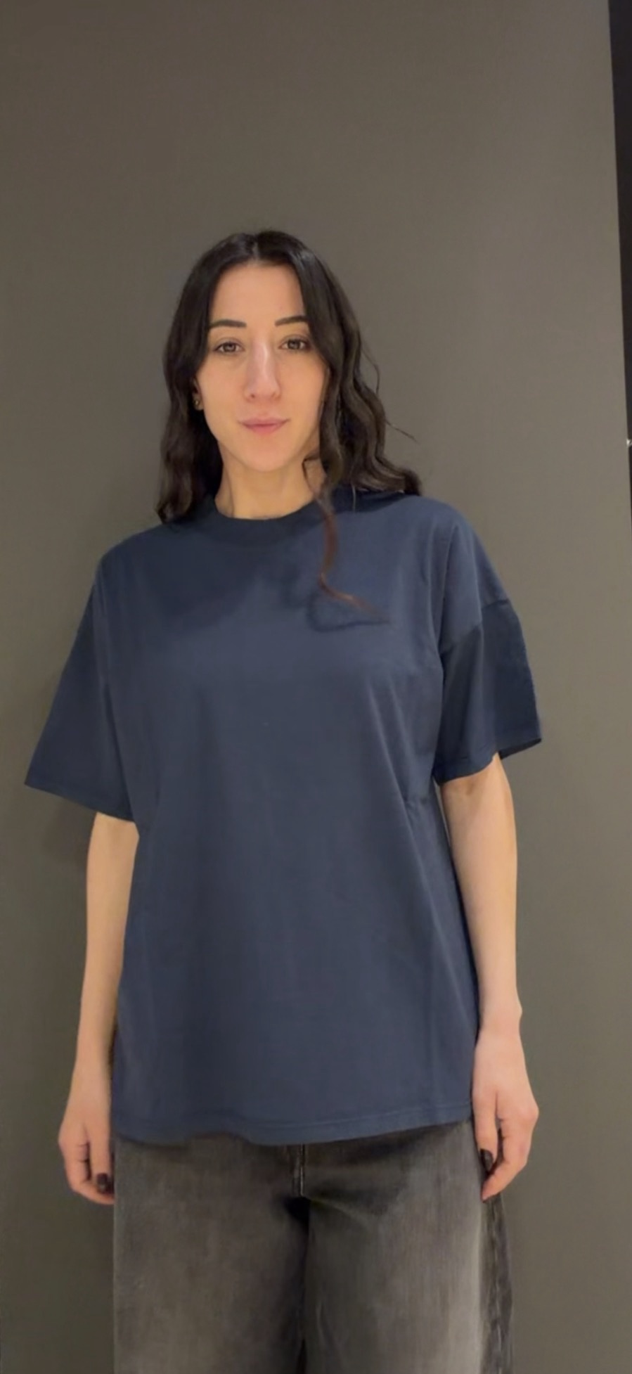 T-shirt basica over blu