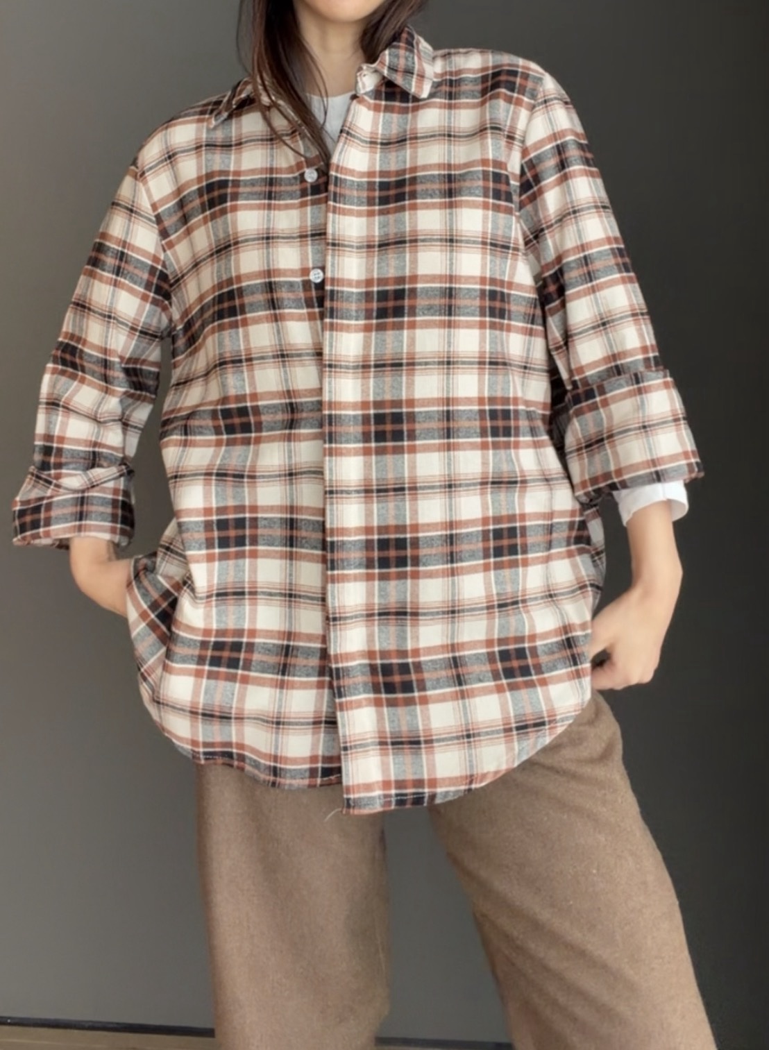 Camicia check nero/bruciato