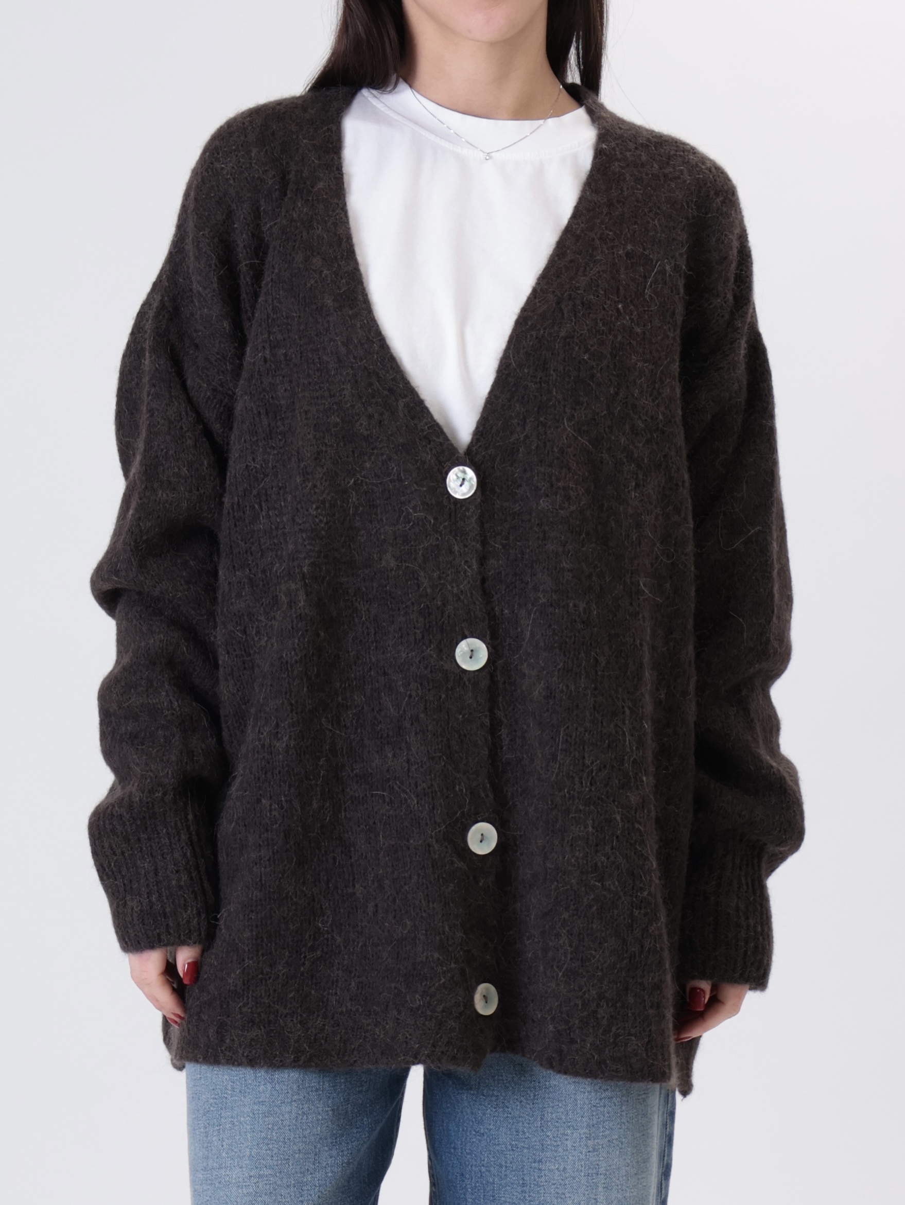 Cardigan ampio marrone