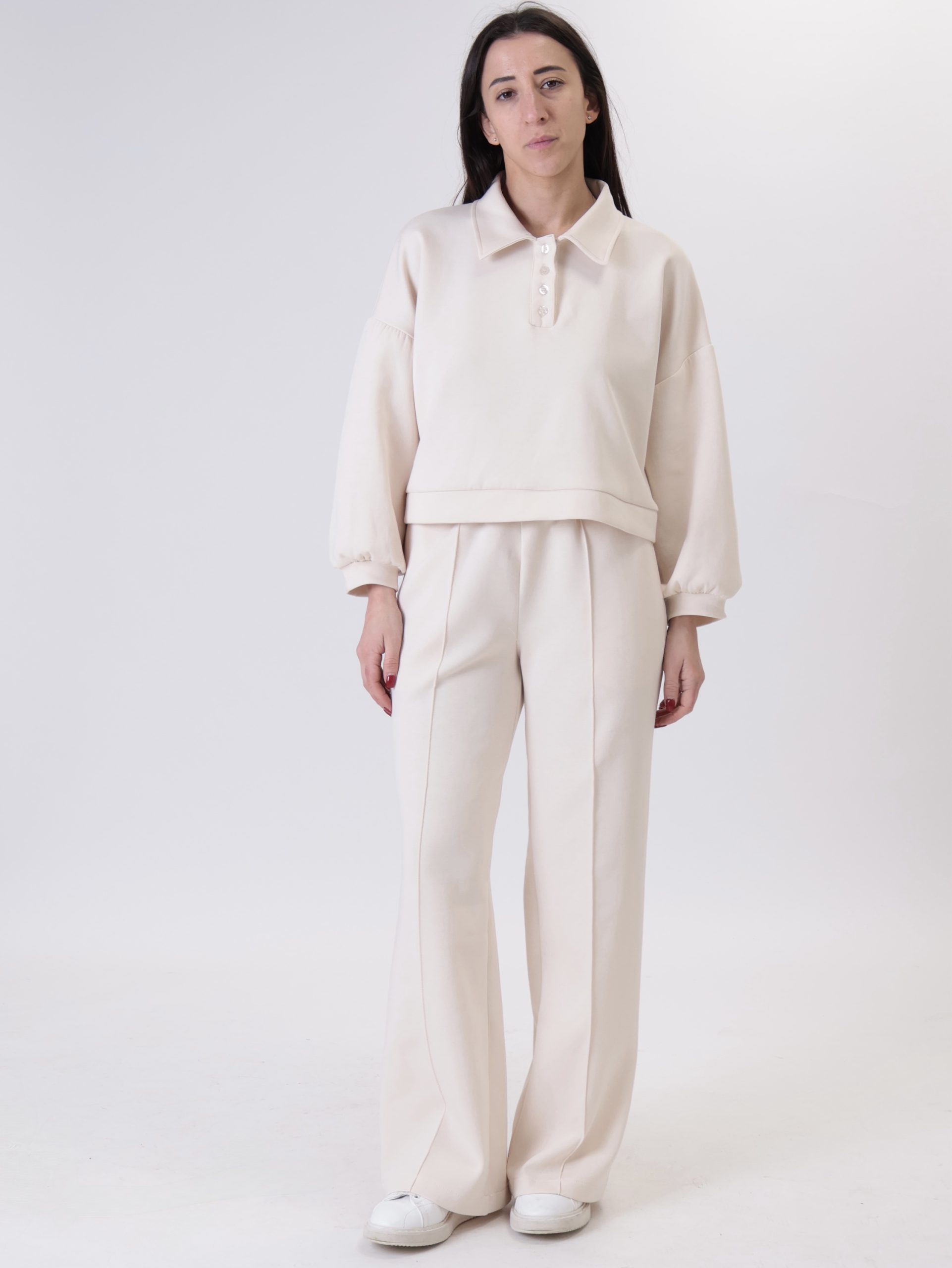 Pantalone Brooklyn palazzo panna