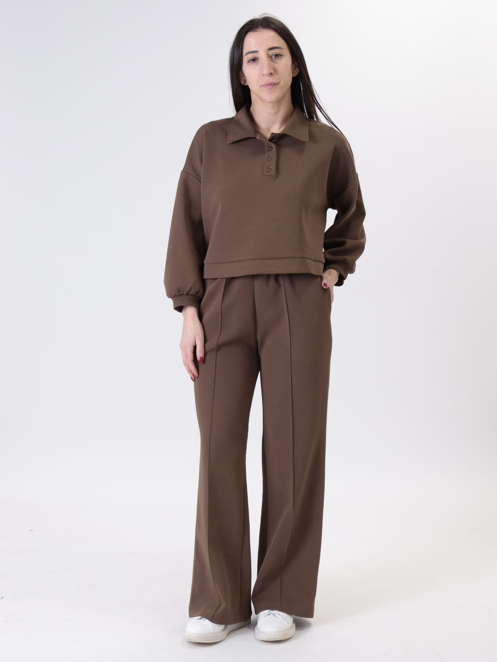 Polo Brooklyn bottoni cioccolato