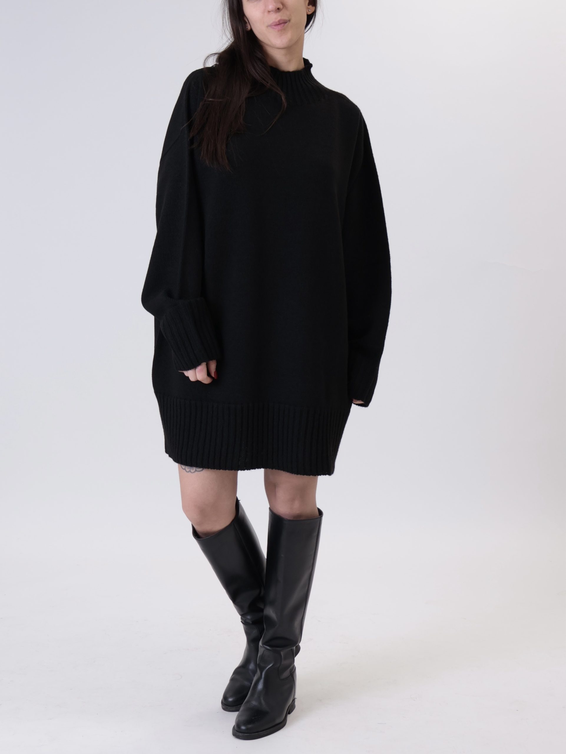 Mini abito lupetto nero