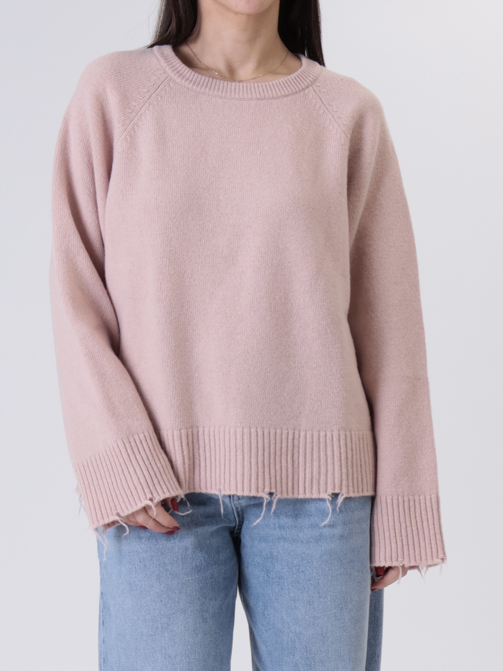 Pullover fondo rotture cipria