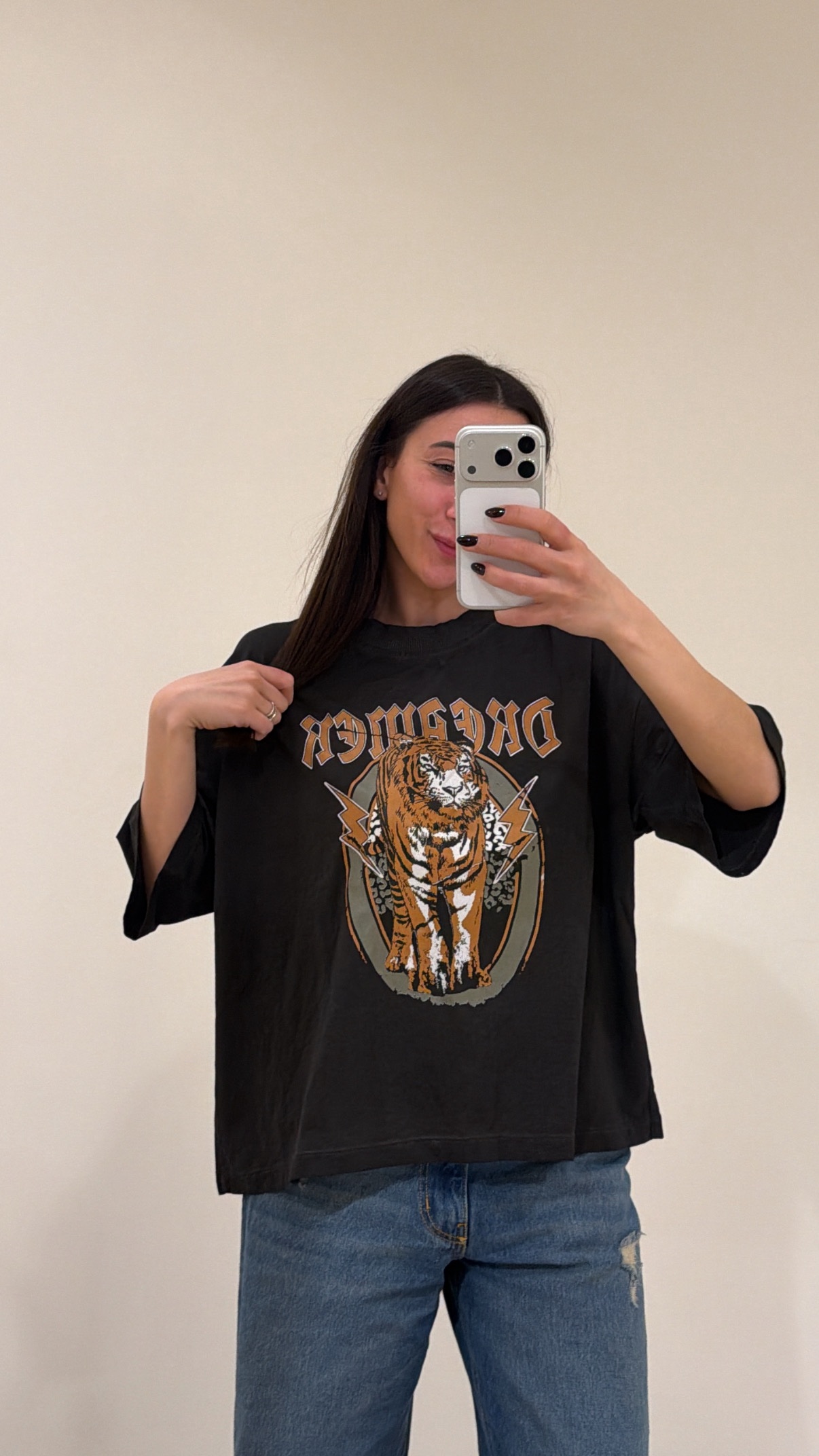 T-shirt "Dreamer" tigre antracite
