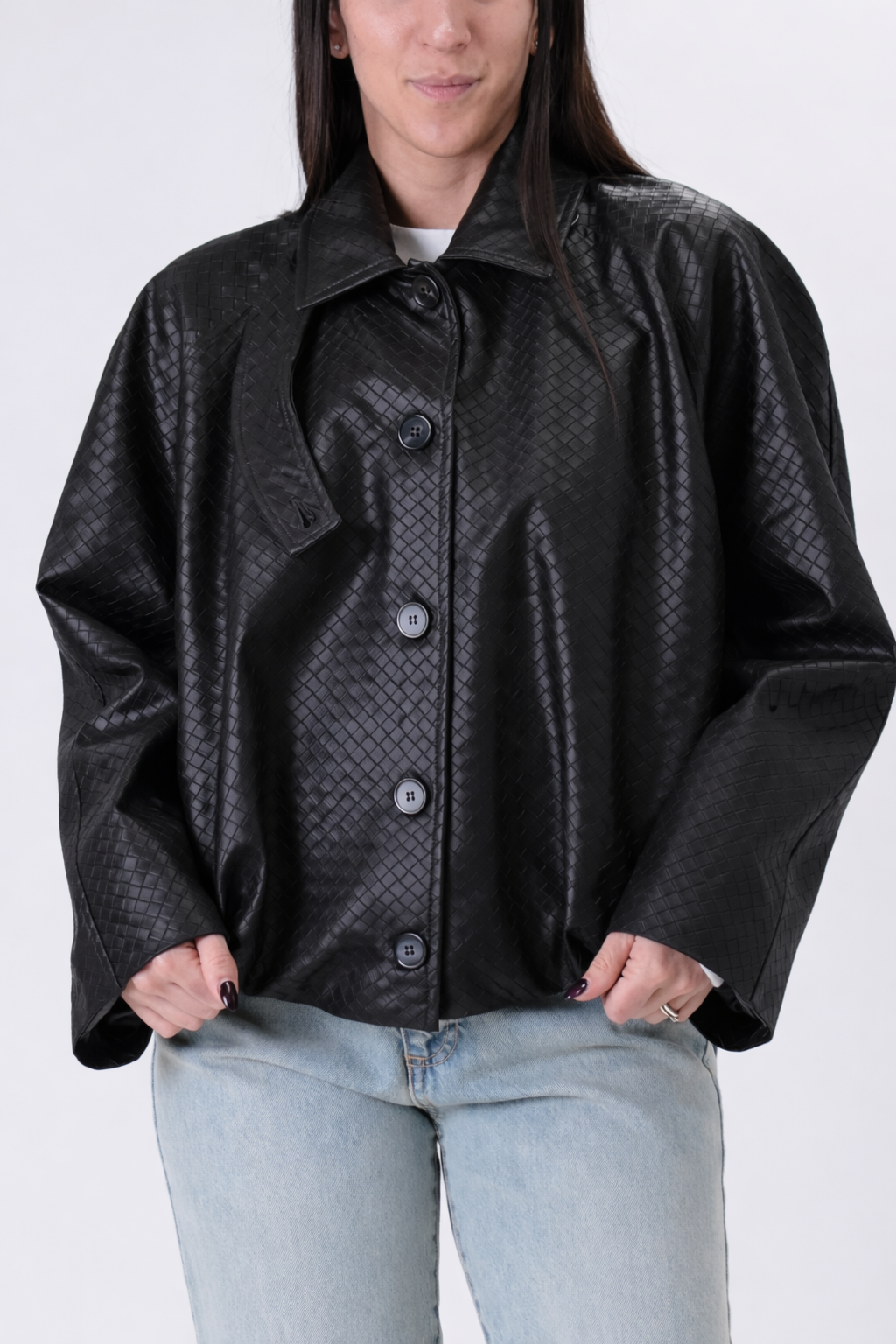Bomber intrecciato nero PREORDINE 15/03