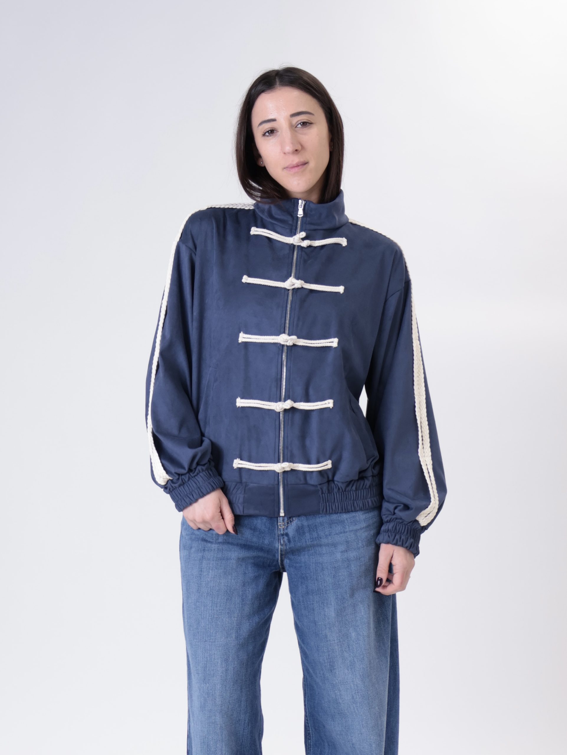 Giacca sportiva alamari blu