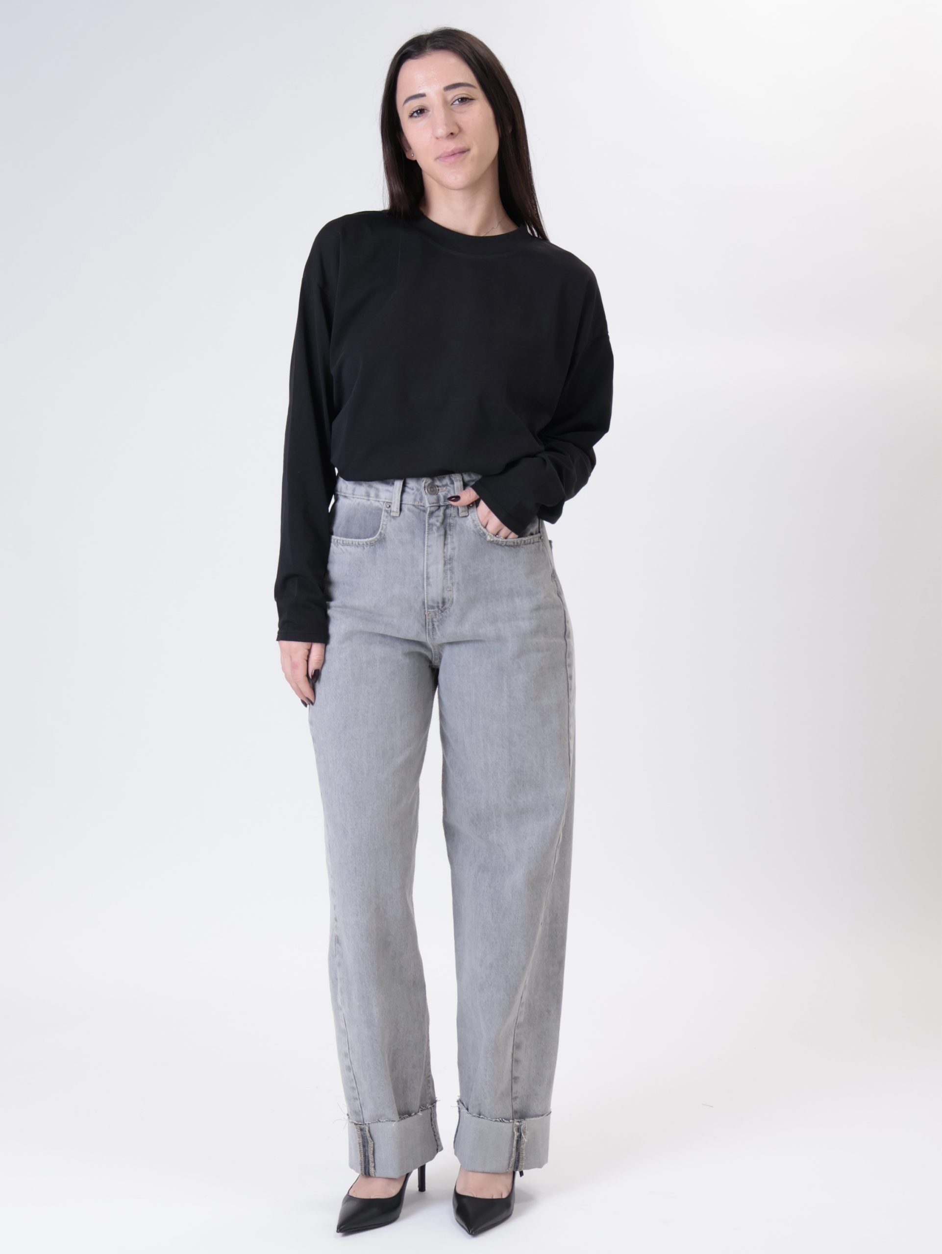 Jeans Phoebe grigio slavato