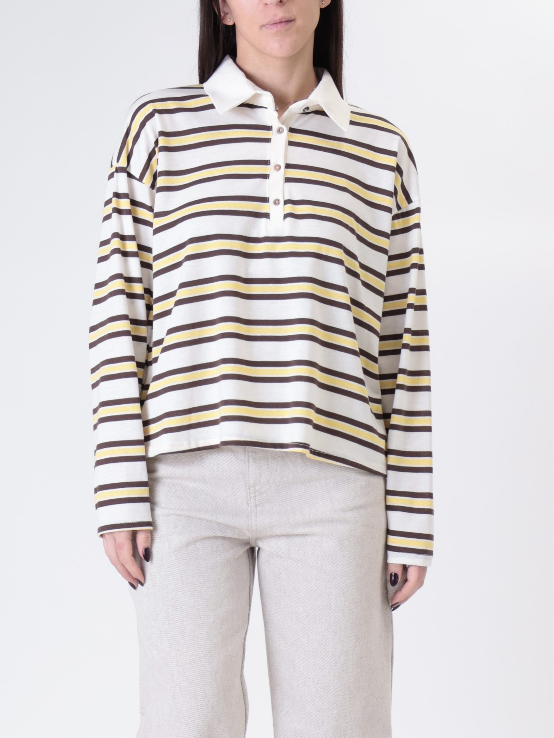 Polo over riga giallo