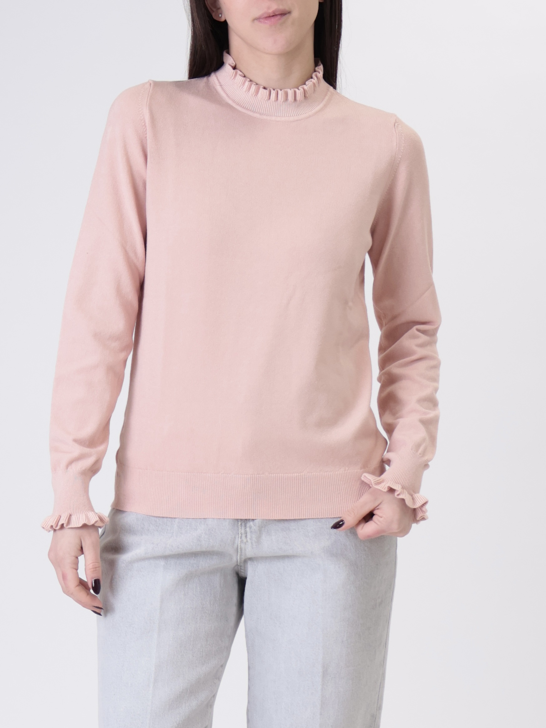 Maglia rouches  rosa