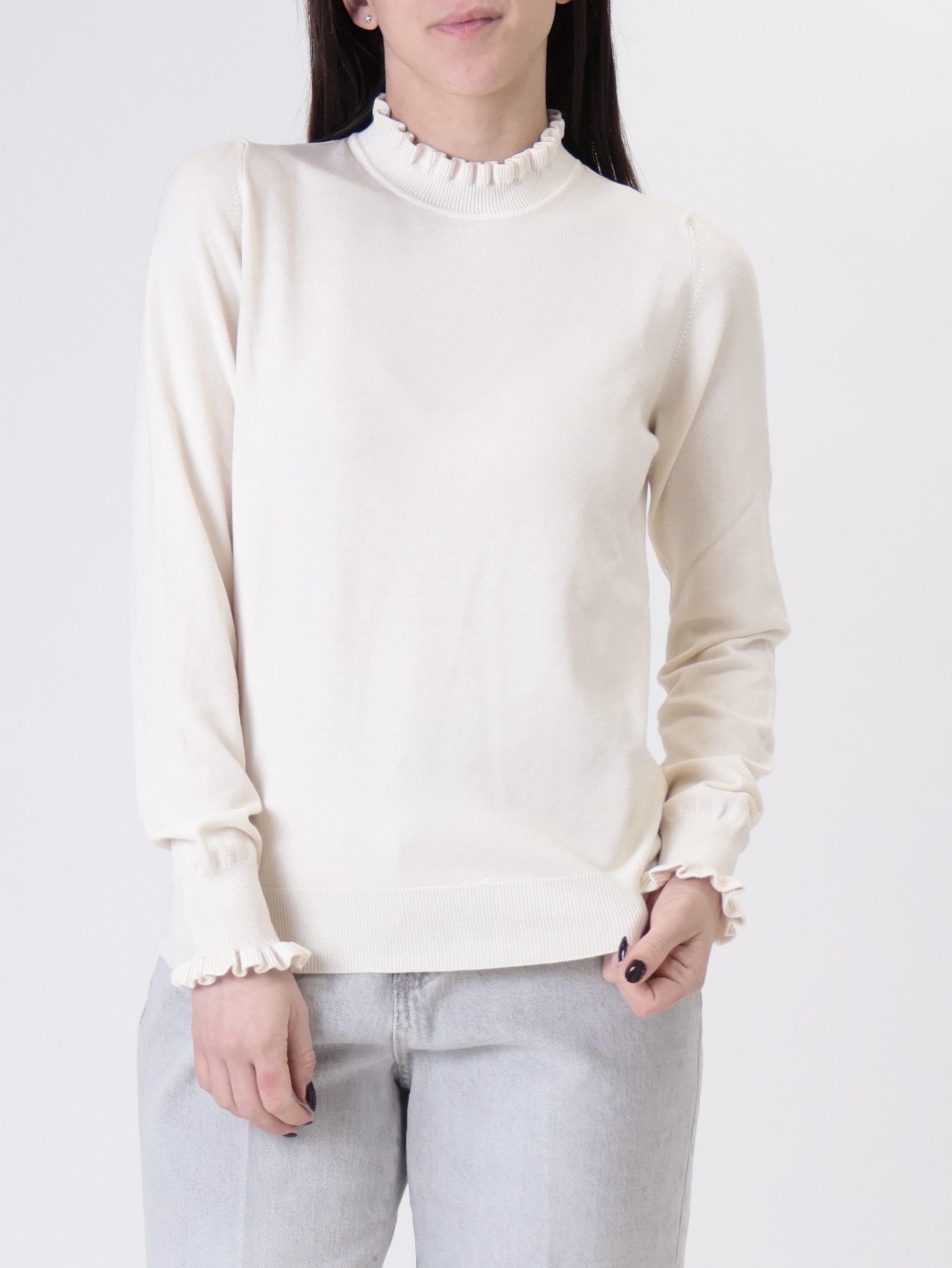 Maglia rouches burro