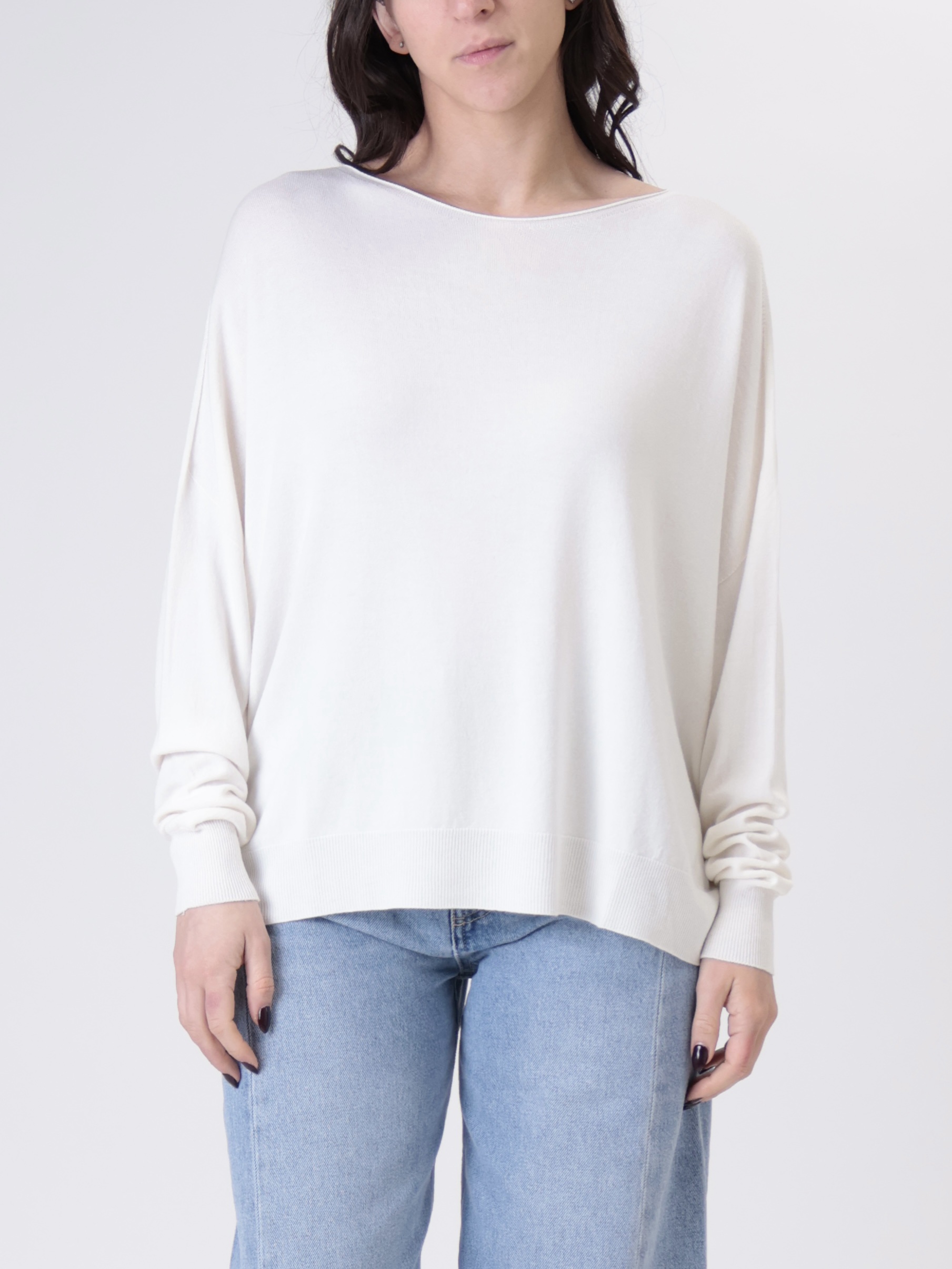Pullover  over viscosa panna