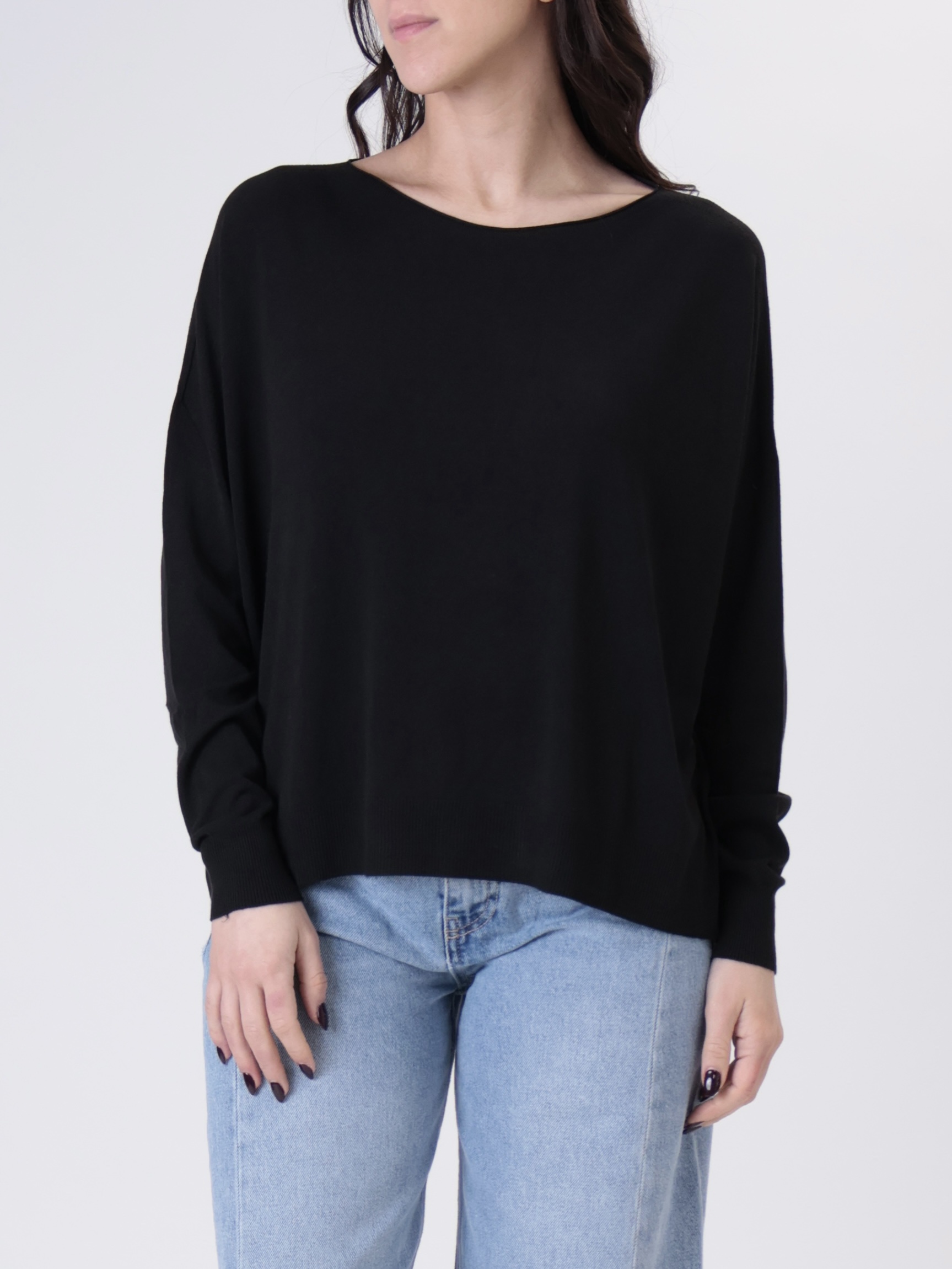 Pullover  over viscosa nero
