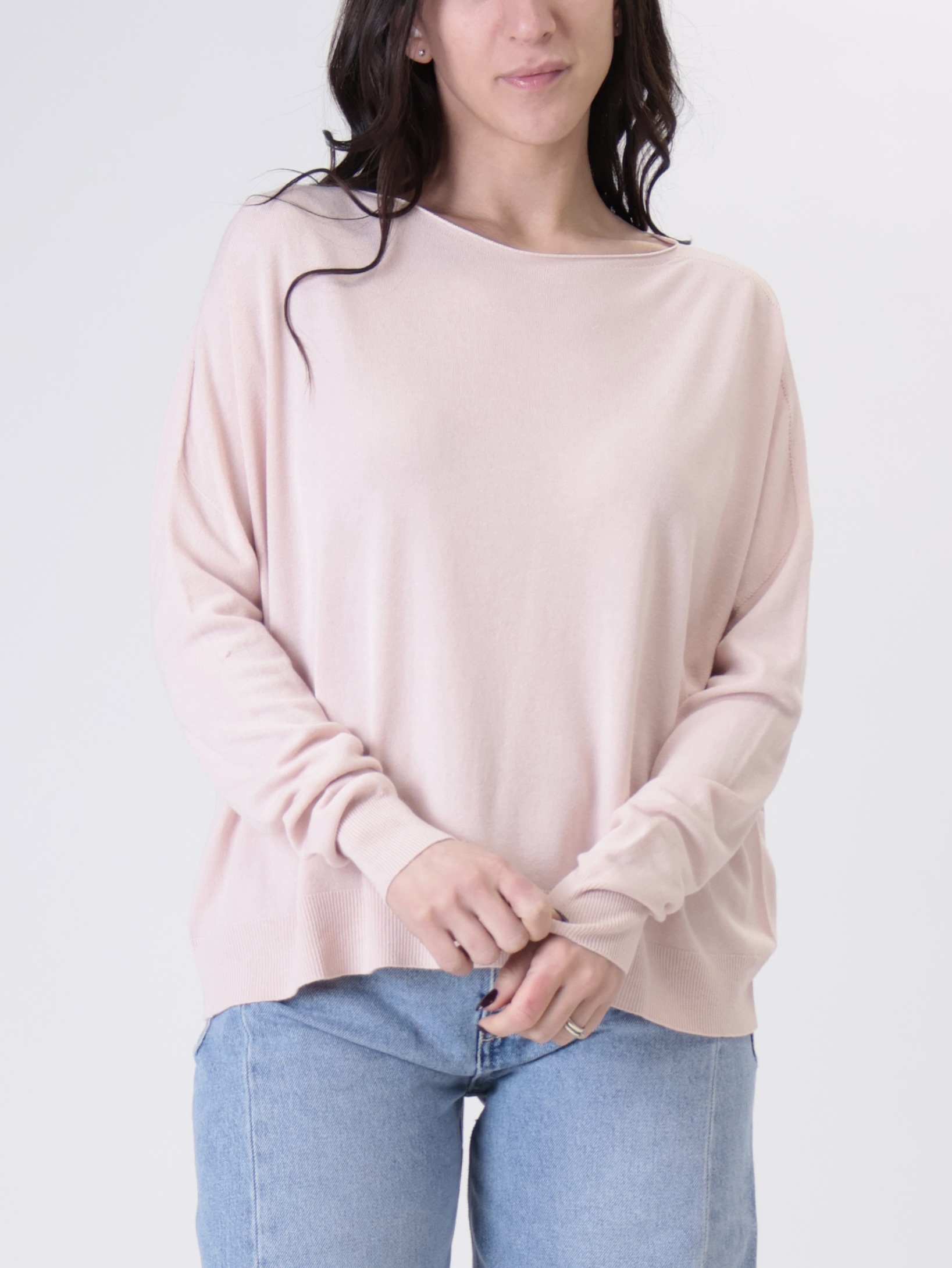 Pullover  over viscosa cipria