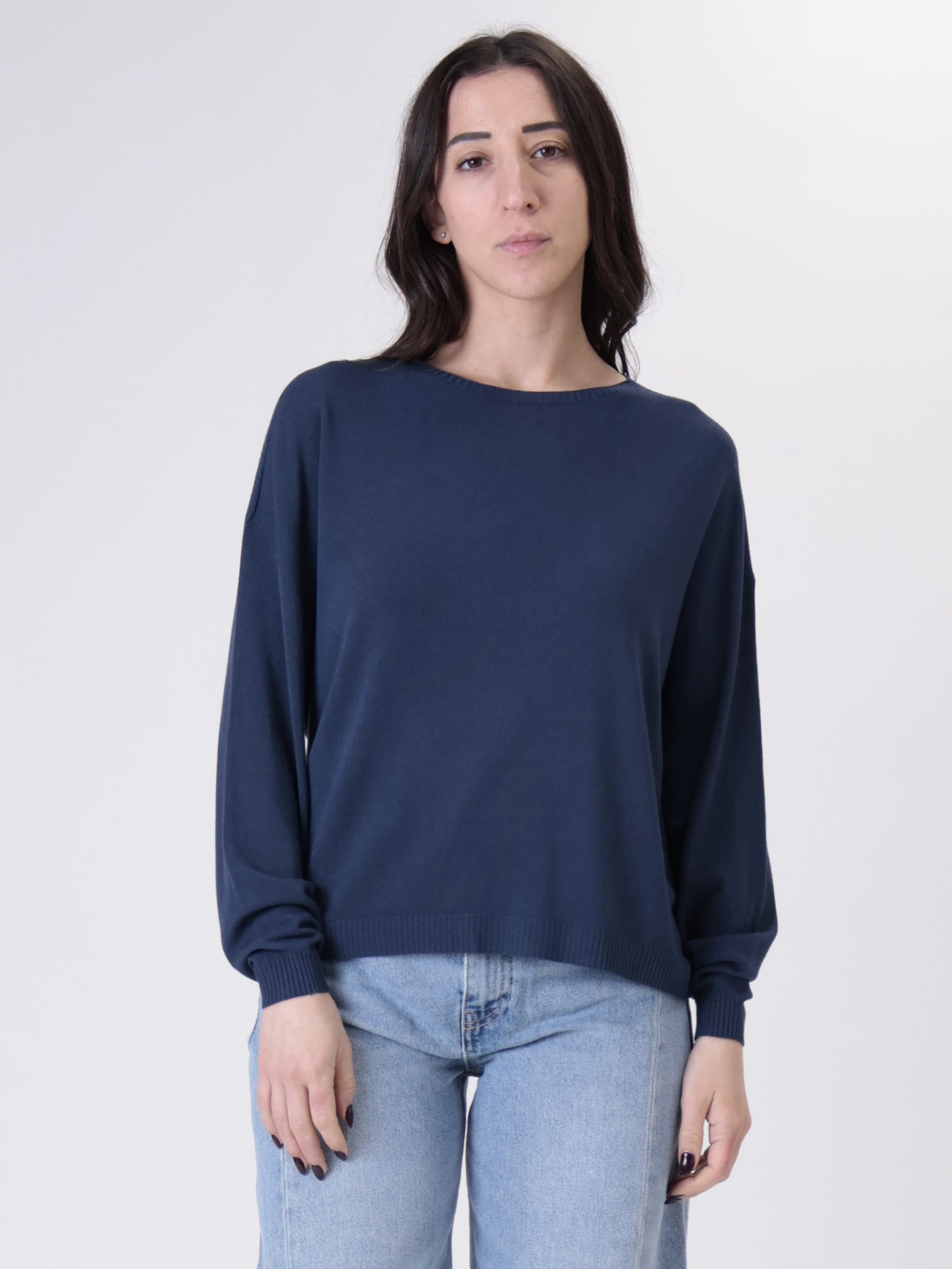 Pullover  over viscosa blu