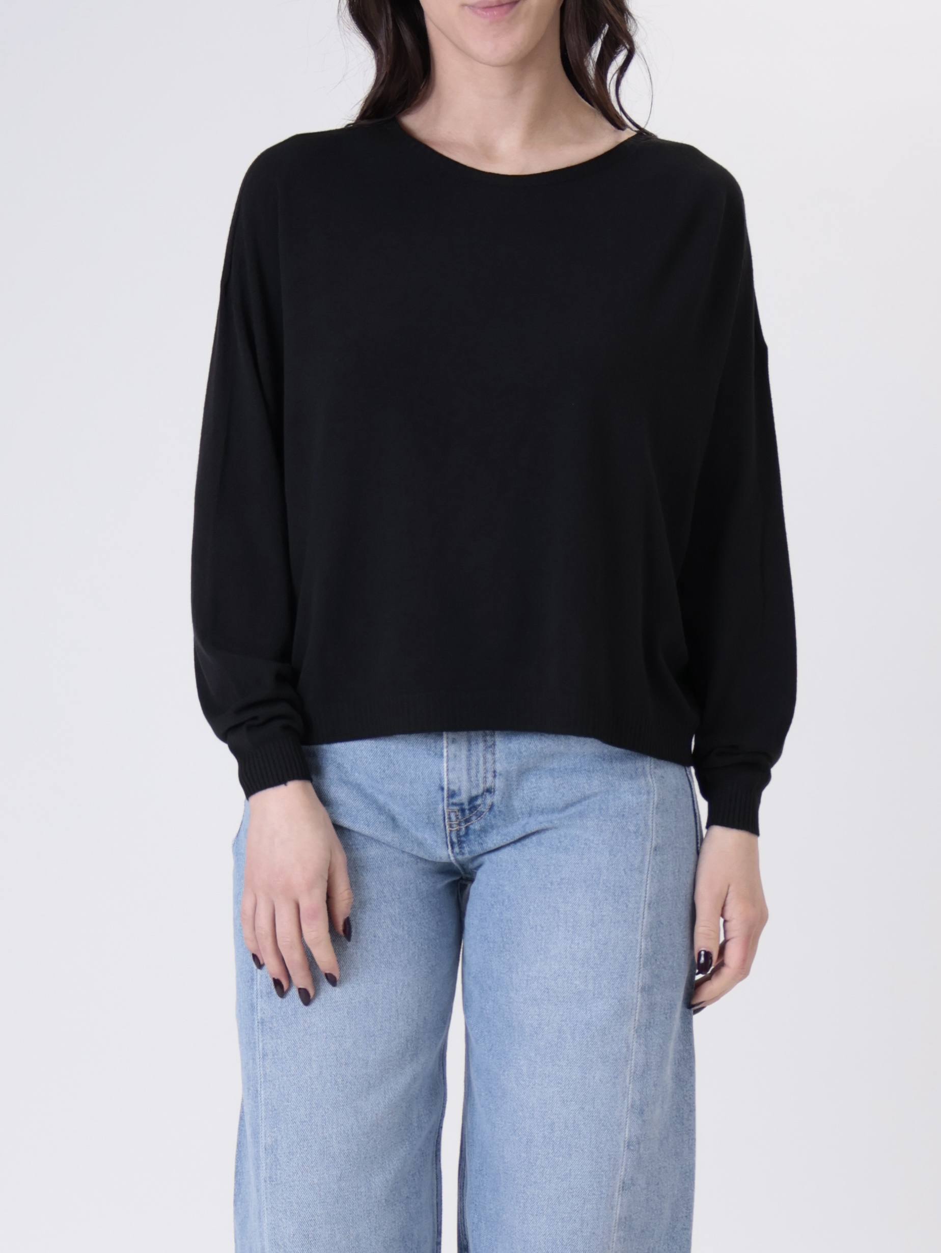 Pullover scatola viscosa nero