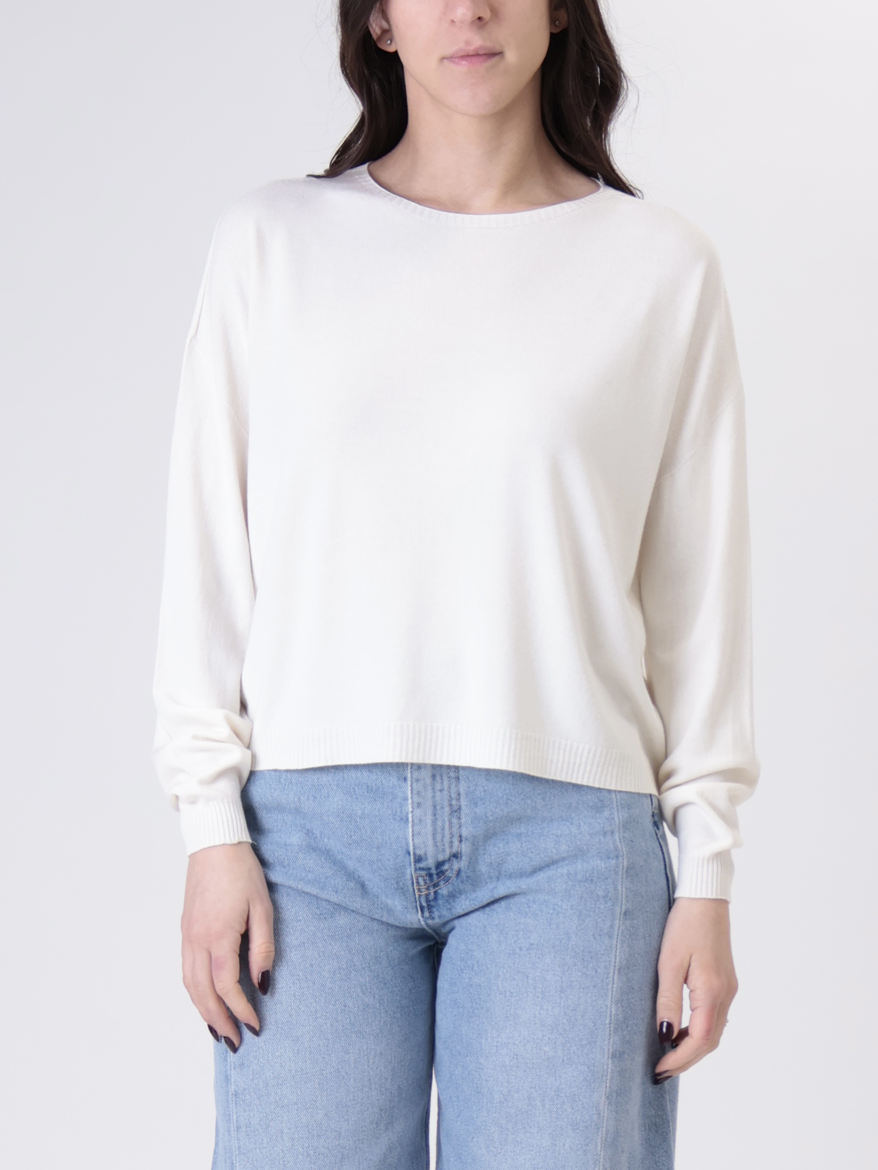 Pullover scatola viscosa panna